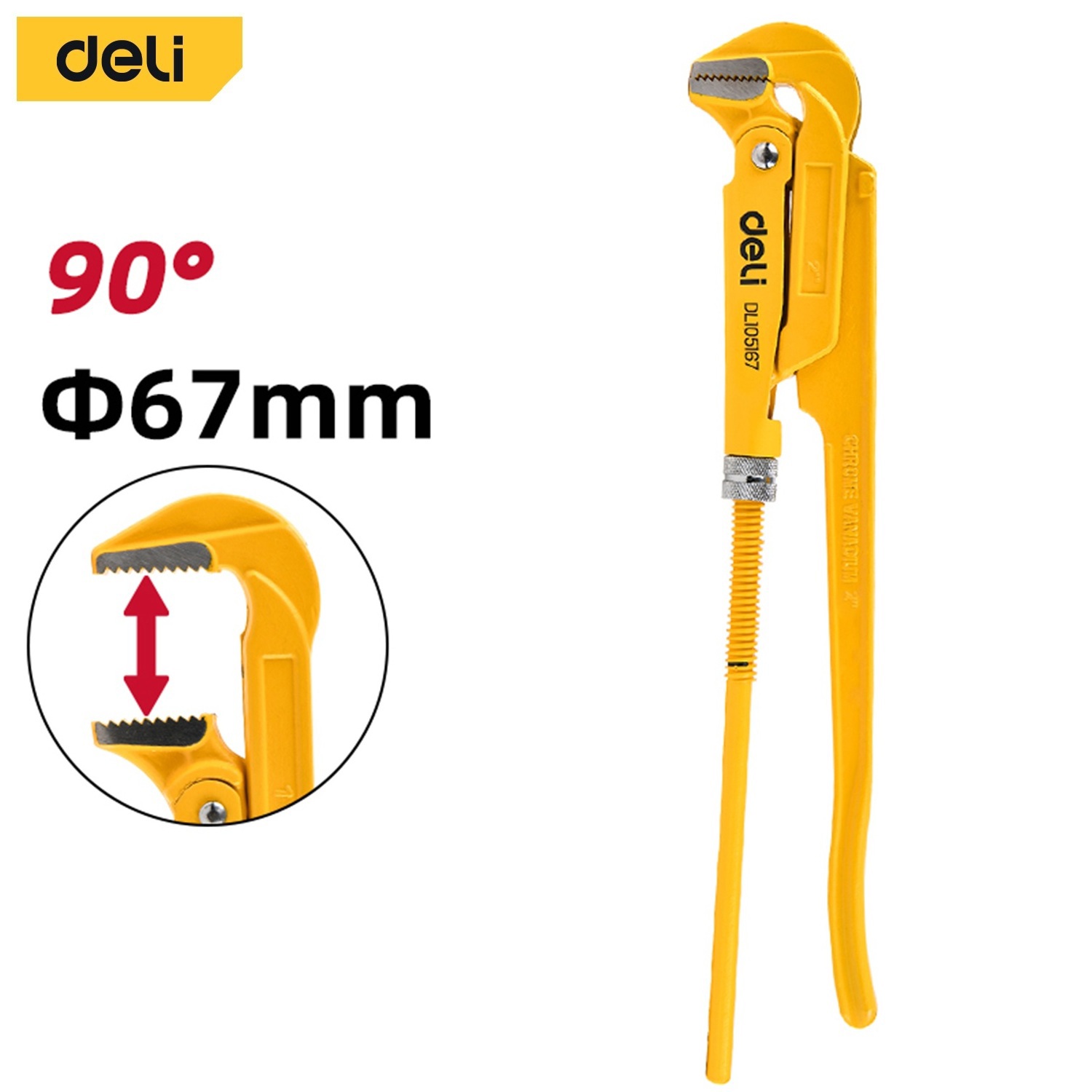 Изображение товара Ключ трубный рычажный Deli DL105167 560мм для сантехники