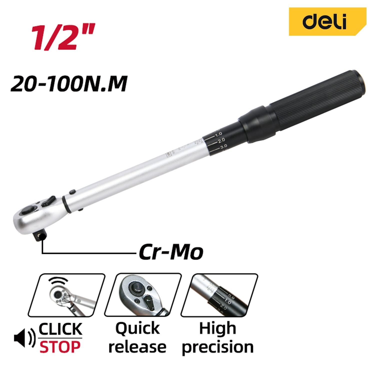 Изображение товара Ключ динамометрический Deli DL-YN-20100 1/4 дюйма 20x100 мм