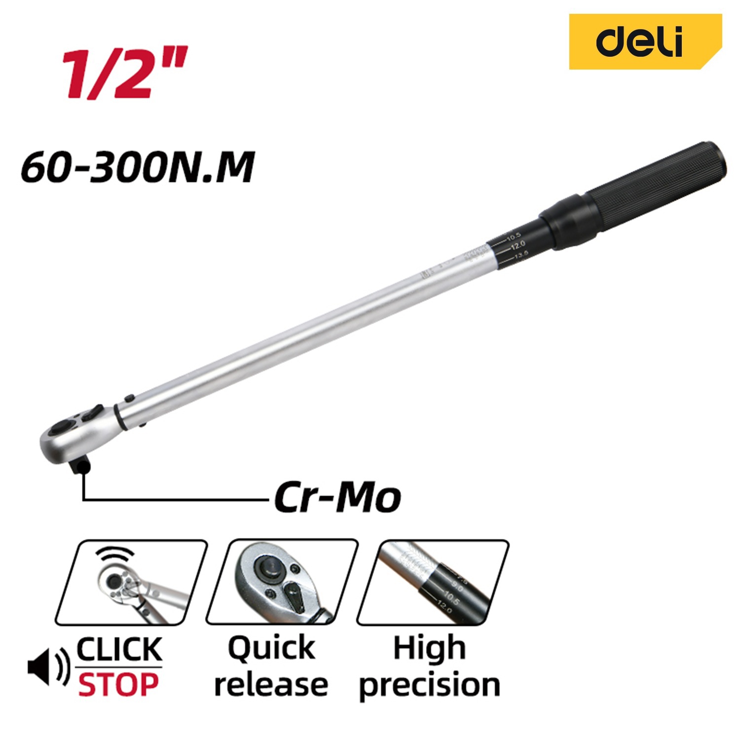 Изображение товара Ключ динамометрический Deli DL-YN-60300 1/4 дюйма 60x300 мм