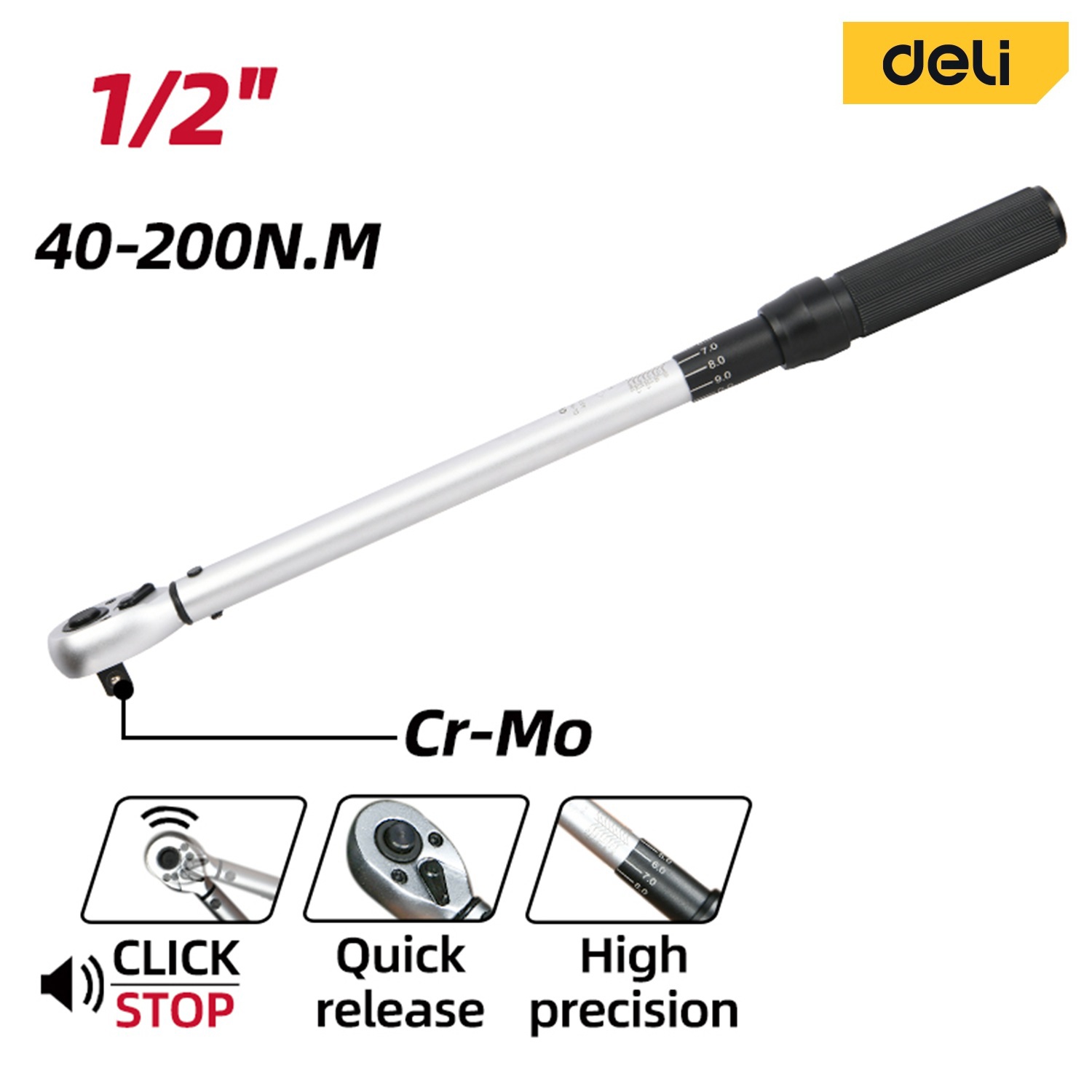 Изображение товара Ключ динамометрический Deli DL-YN-40200 1/4 дюйма 40x200 мм