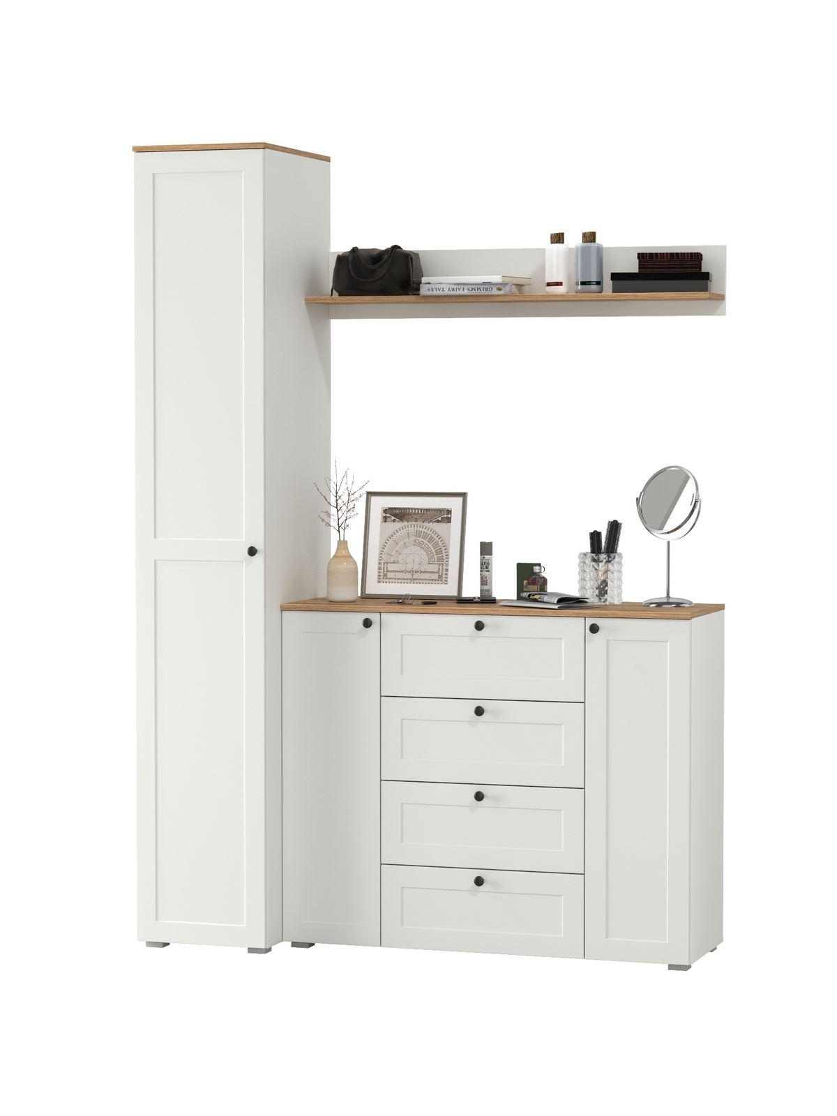 Изображение товара Комплект мебели для прихожей MOBI Остин пр-63-бз 160x230x54 см белый