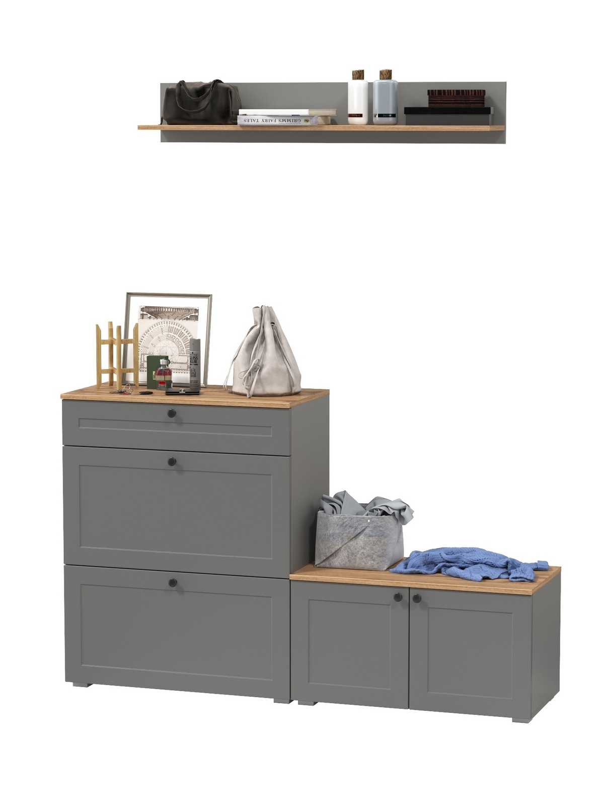 Изображение товара Комплект мебели для прихожей MOBI Остин пр-65 с тумбой обувницей и полкой