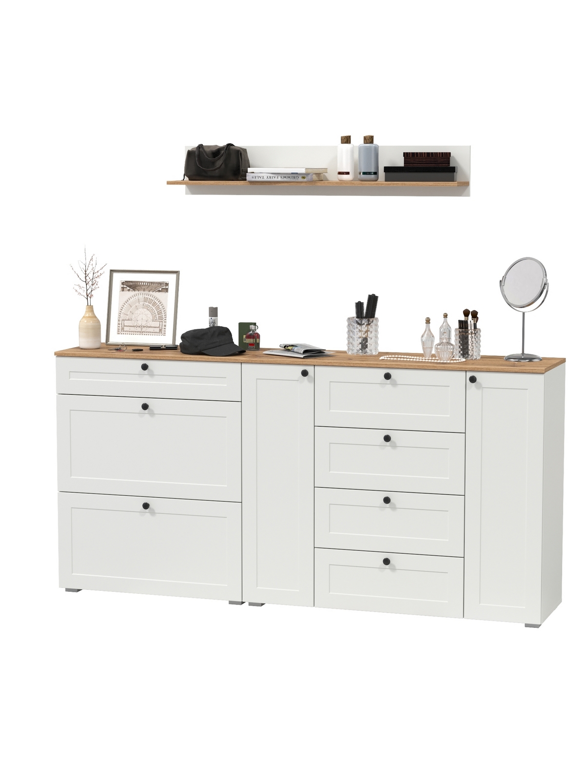 Изображение товара Комплект мебели для прихожей Mobi Остин пр-68 200x160x42 см белый дуб крафт