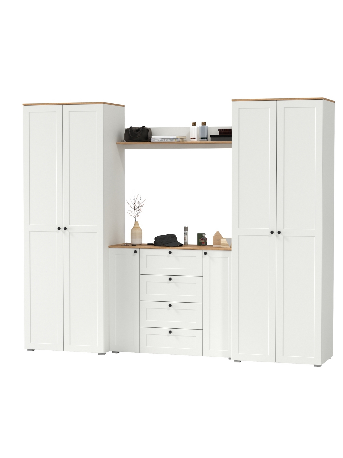 Изображение товара Комплект мебели для прихожей MOBI Остин пр-73 280x230x42 см белый дуб крафт