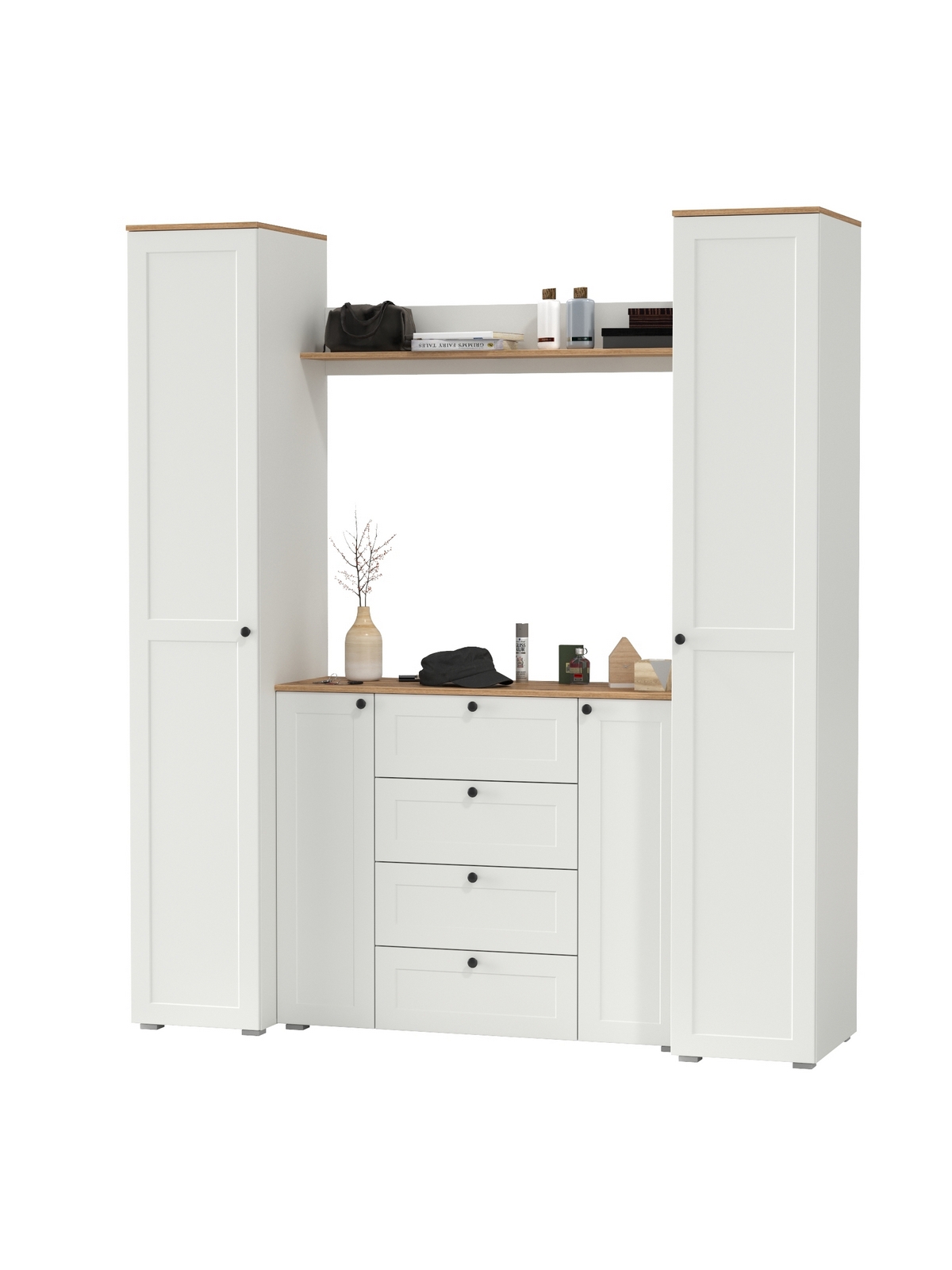 Изображение товара Комфортный комплект мебели для прихожей MOBI Остин пр-74 белый