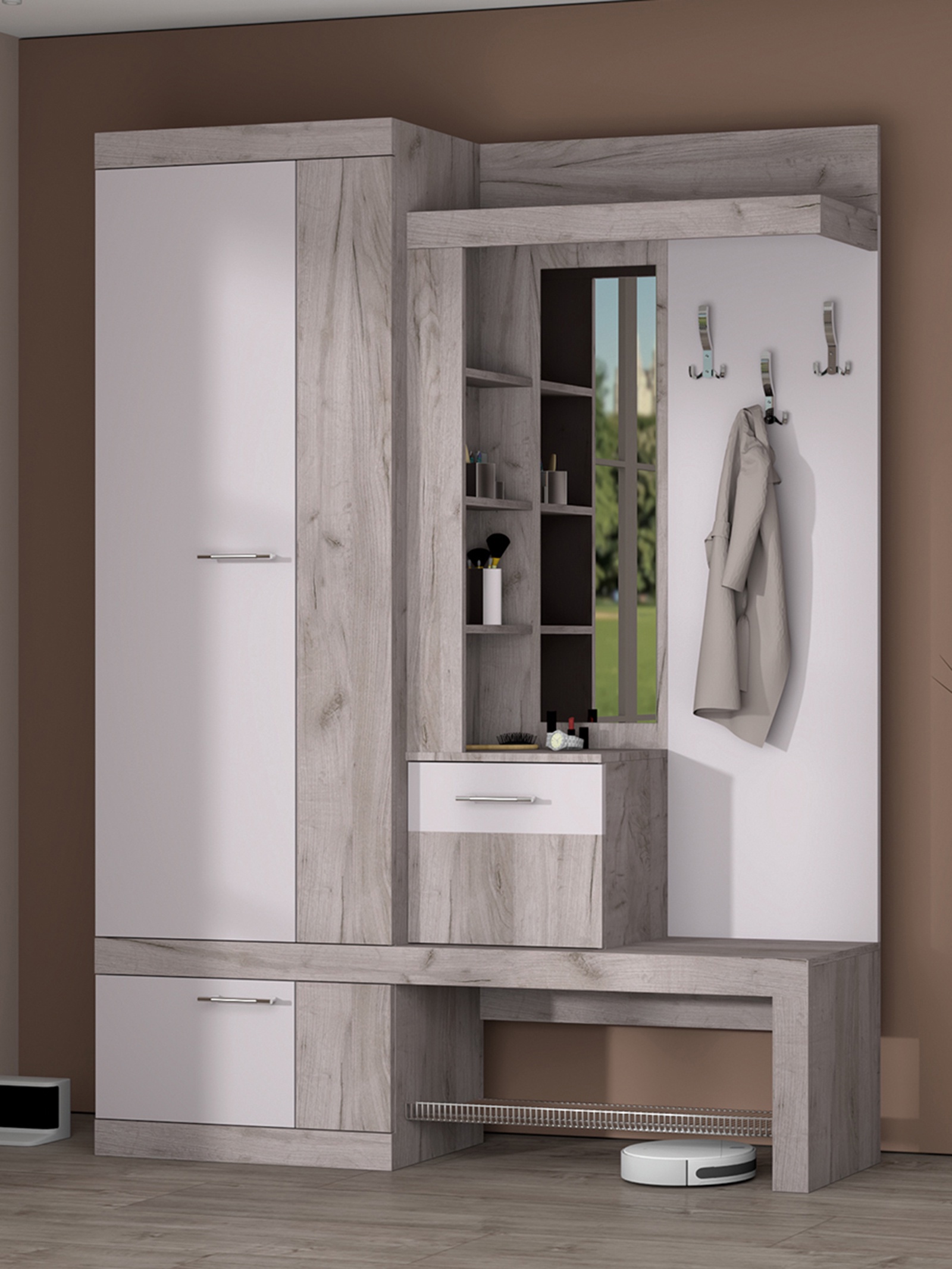 Изображение товара Комплект мебели для прихожей Сима-ленд Дуэт 150x200x38 см Серый Кашемир