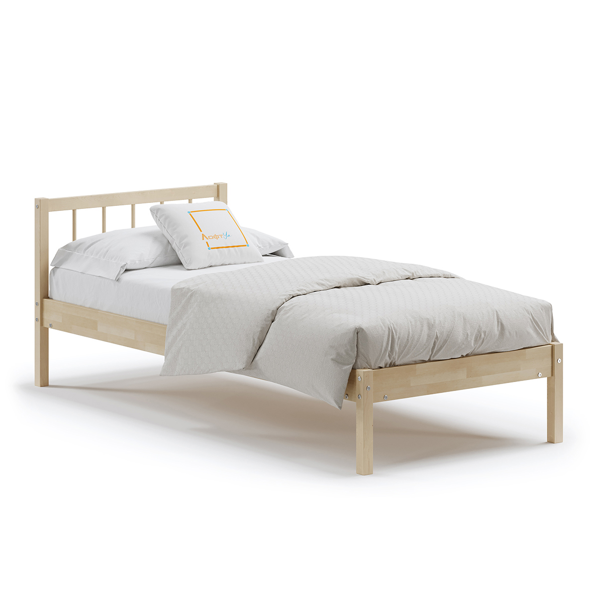 Изображение товара Кровать Домаклево Мечта 90x190 см из натурального березы с ортопедическим основанием