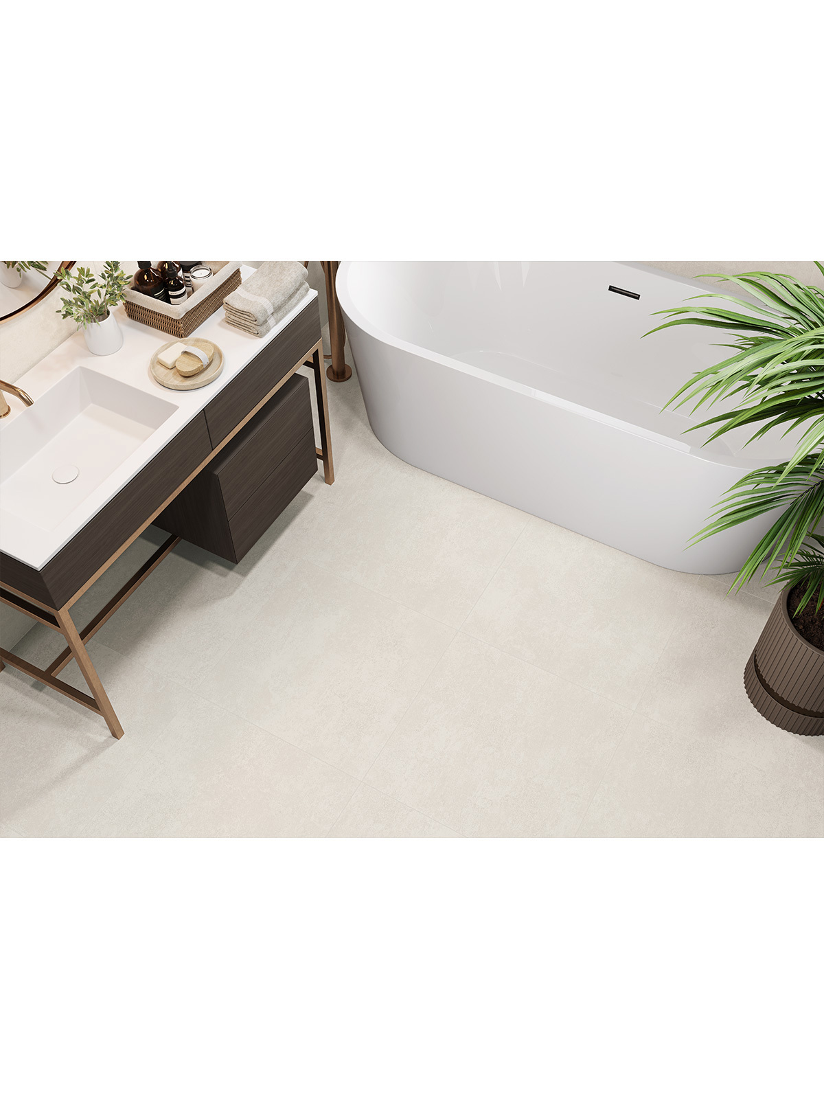 Изображение товара Керамогранит Alma ceramica Beton pro 60x60см коричневый матовый прочный для пола и стен