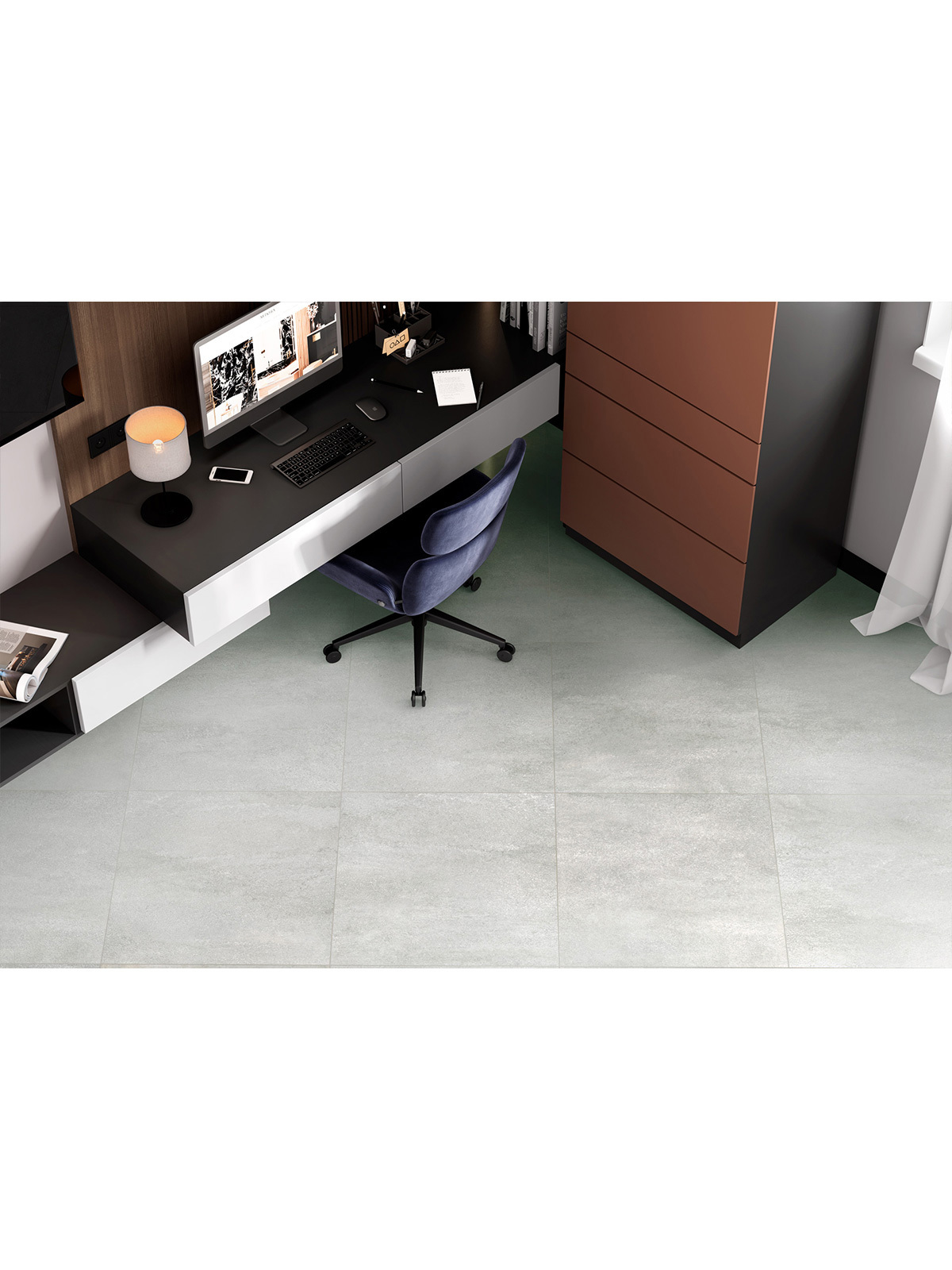 Изображение товара Керамогранит Alma ceramica Nikos 60x60 см серый матовый для стен и пола