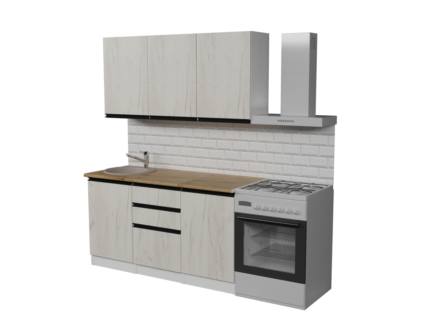 Изображение товара Кухонный гарнитур Нормал/Амели Герда Амели нормал, 150x212x60 см