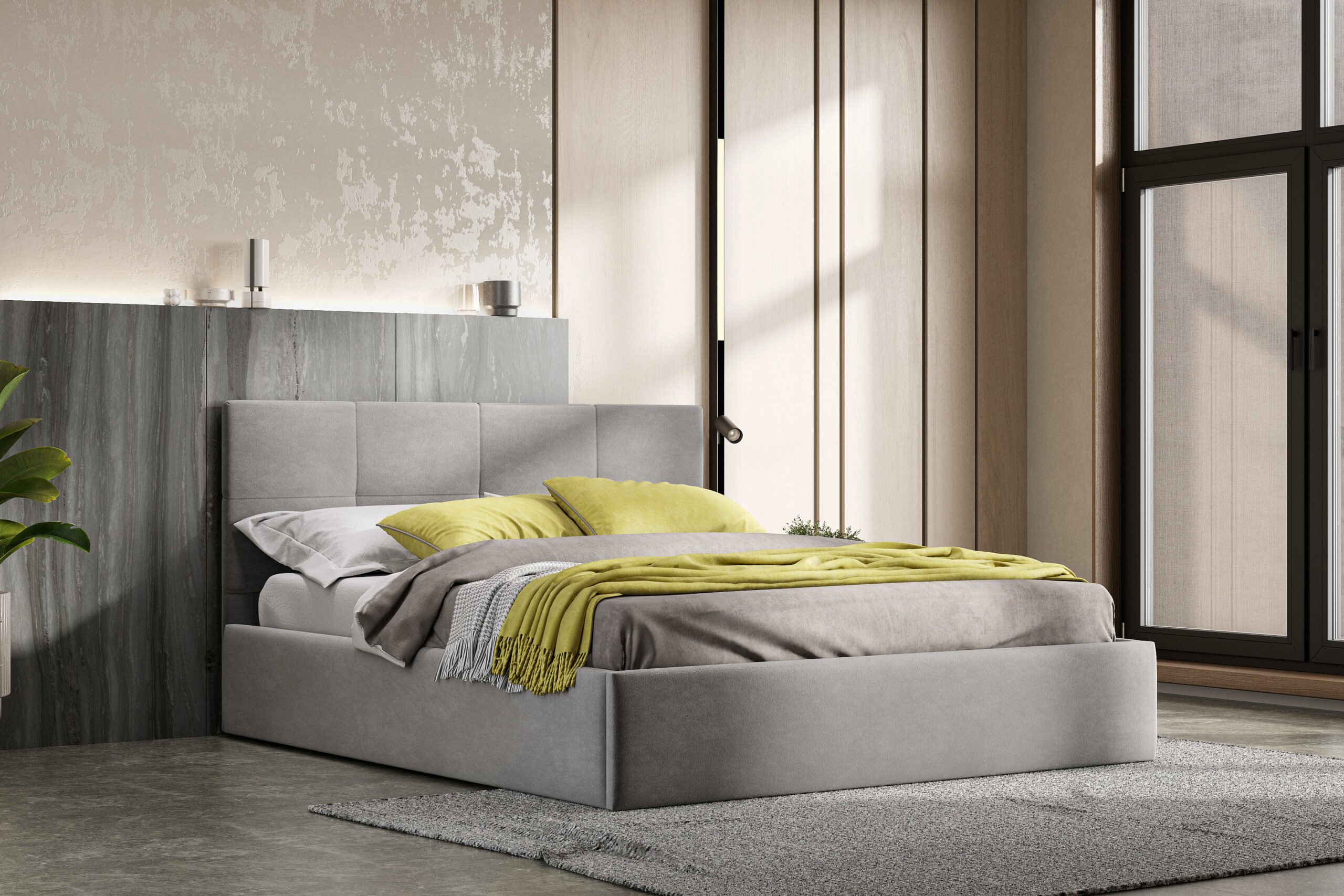 Изображение товара Кровать Sv-мебель №4 160x200 см серый ЛДСП современный стиль