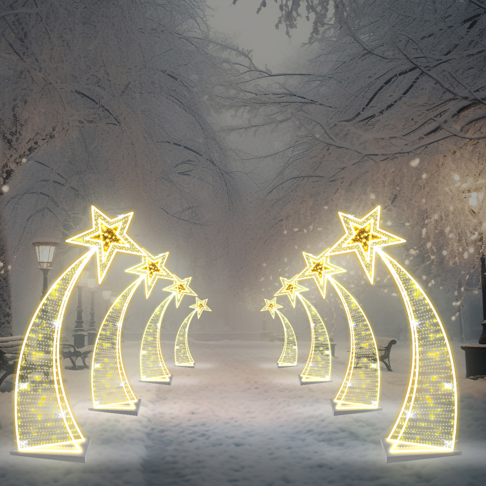 Изображение товара Электрическая светящаяся фигура Эйджи 757585 Полуарка светодиодная Звездочки разноцветный