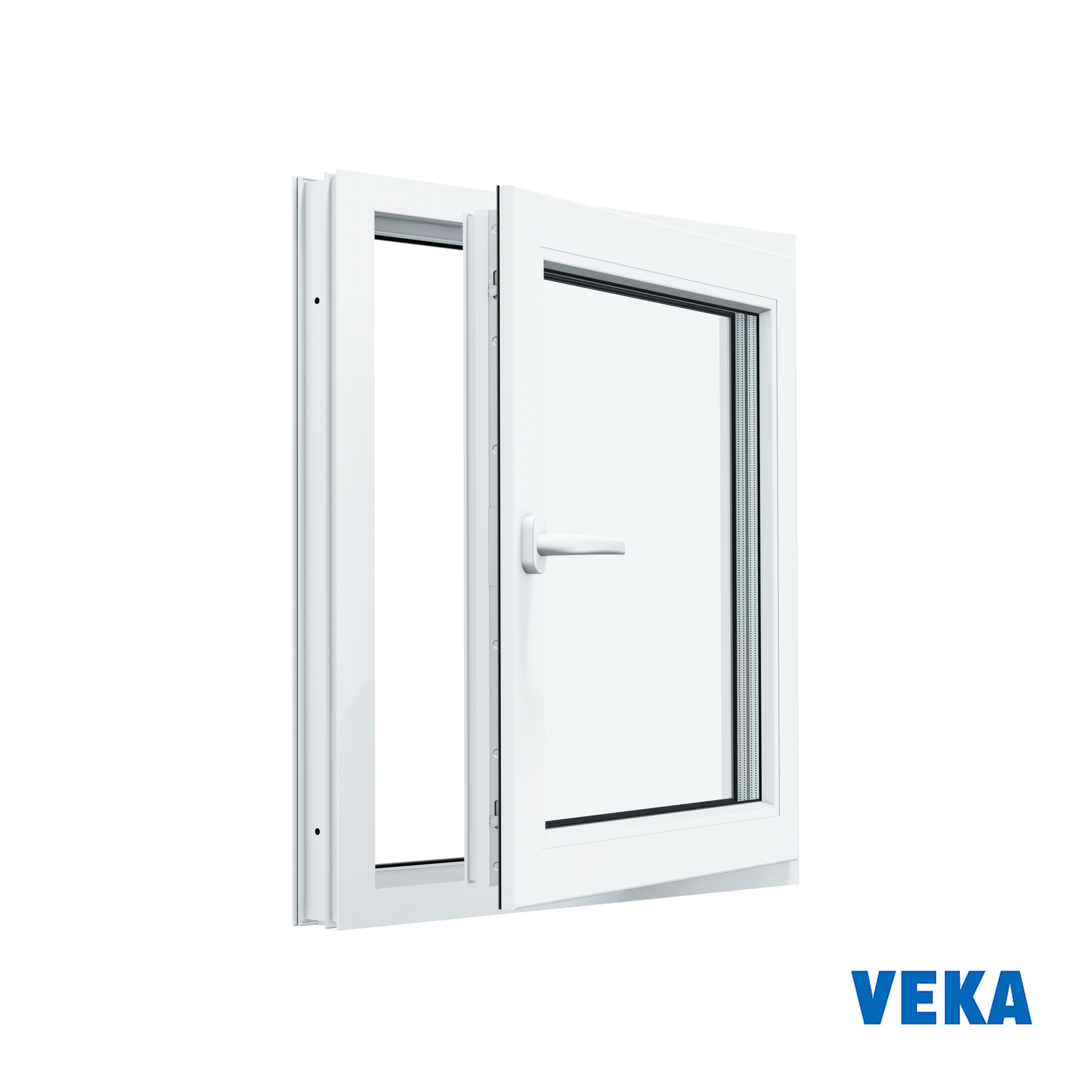 Изображение товара Пластиковое окно ПВХ Veka 700x700мм (ВхШ) одностворчатое правое двухкамерный стеклопакет белый
