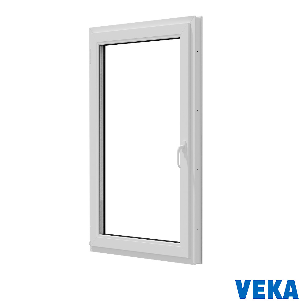 Изображение товара Пластиковое окно ПВХ Veka 1000x500мм (ВхШ) одностворчатое левое двухкамерный стеклопакет белый