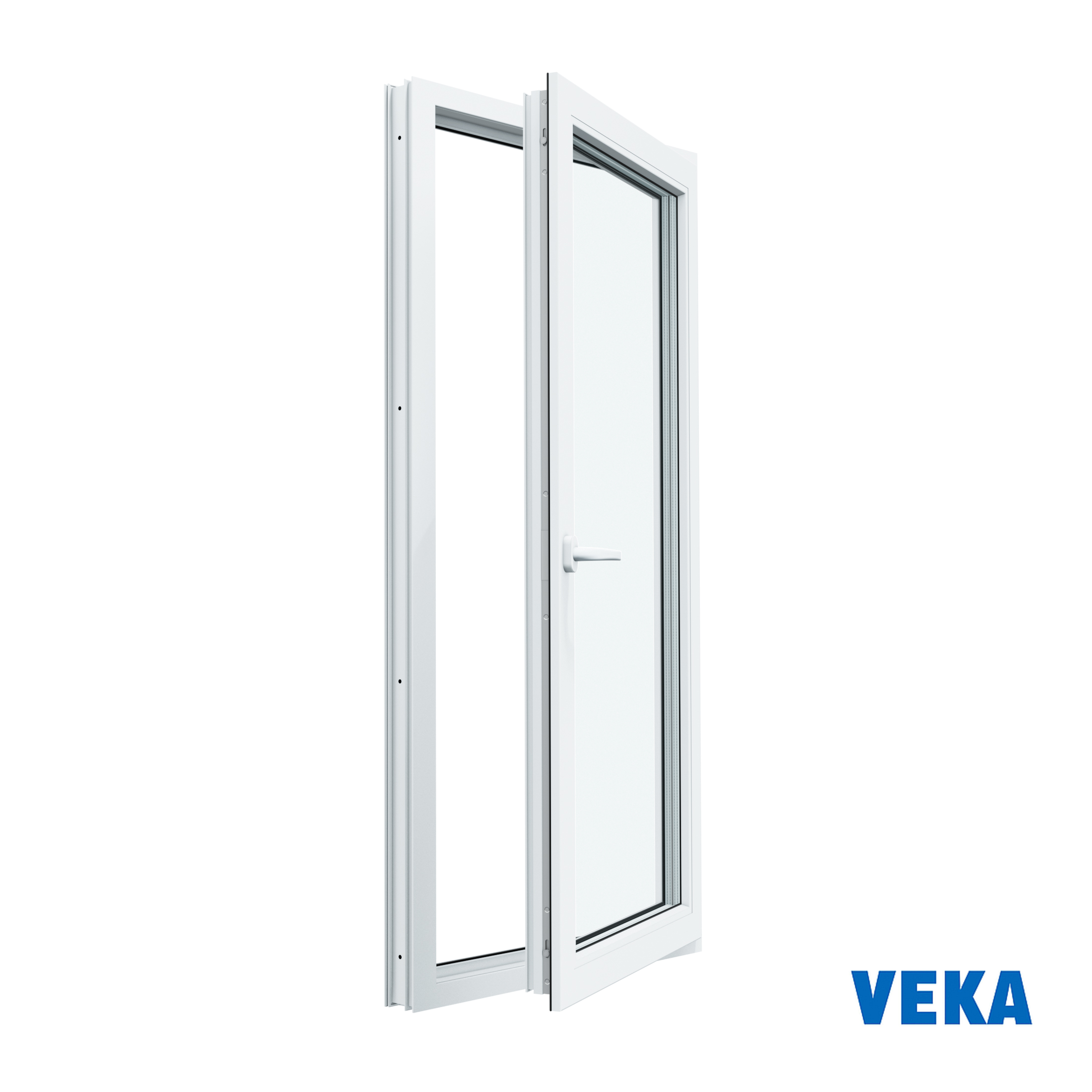 Изображение товара Пластиковое окно ПВХ Veka 1100x800мм (ВхШ) одностворчатое правое двухкамерный стеклопакет белый