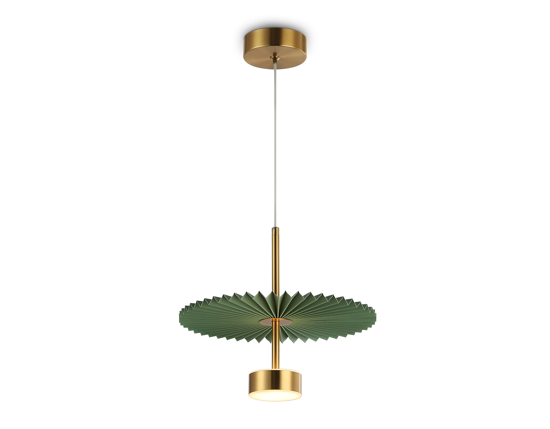 Изображение товара Светильник подвесной светодиодная Ambrella light High light Lh72609* 4 м² желтый свет цвет зеленый/латунь