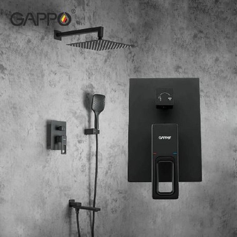 Изображение товара Душевая система Gappo G7117-6 с тропическим душем и керамическим смесителем, латунь
