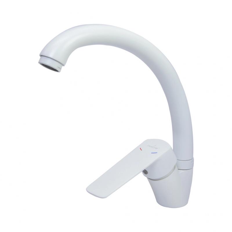 Изображение товара Смеситель для кухни Mixline 556659 поворотный излив 27 см цвет белый