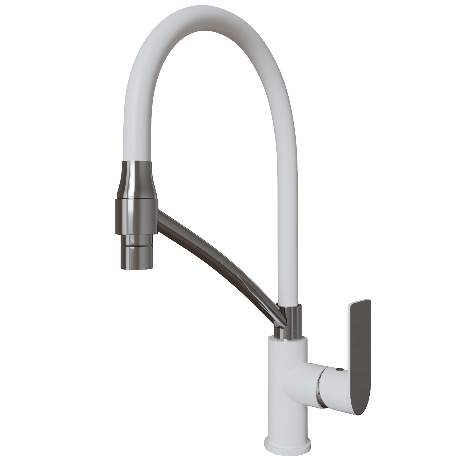 Изображение товара Смеситель для кухни Mixline 553223 с гибким излив белый 199 см высокая надежность