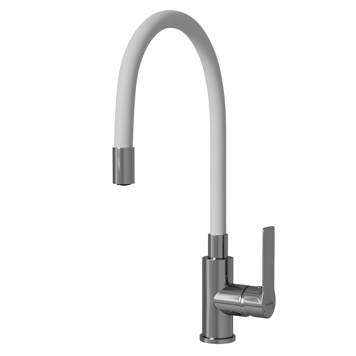 Изображение товара Смеситель для кухни MIXLINE 553225 гибкий излив белый с аэратором
