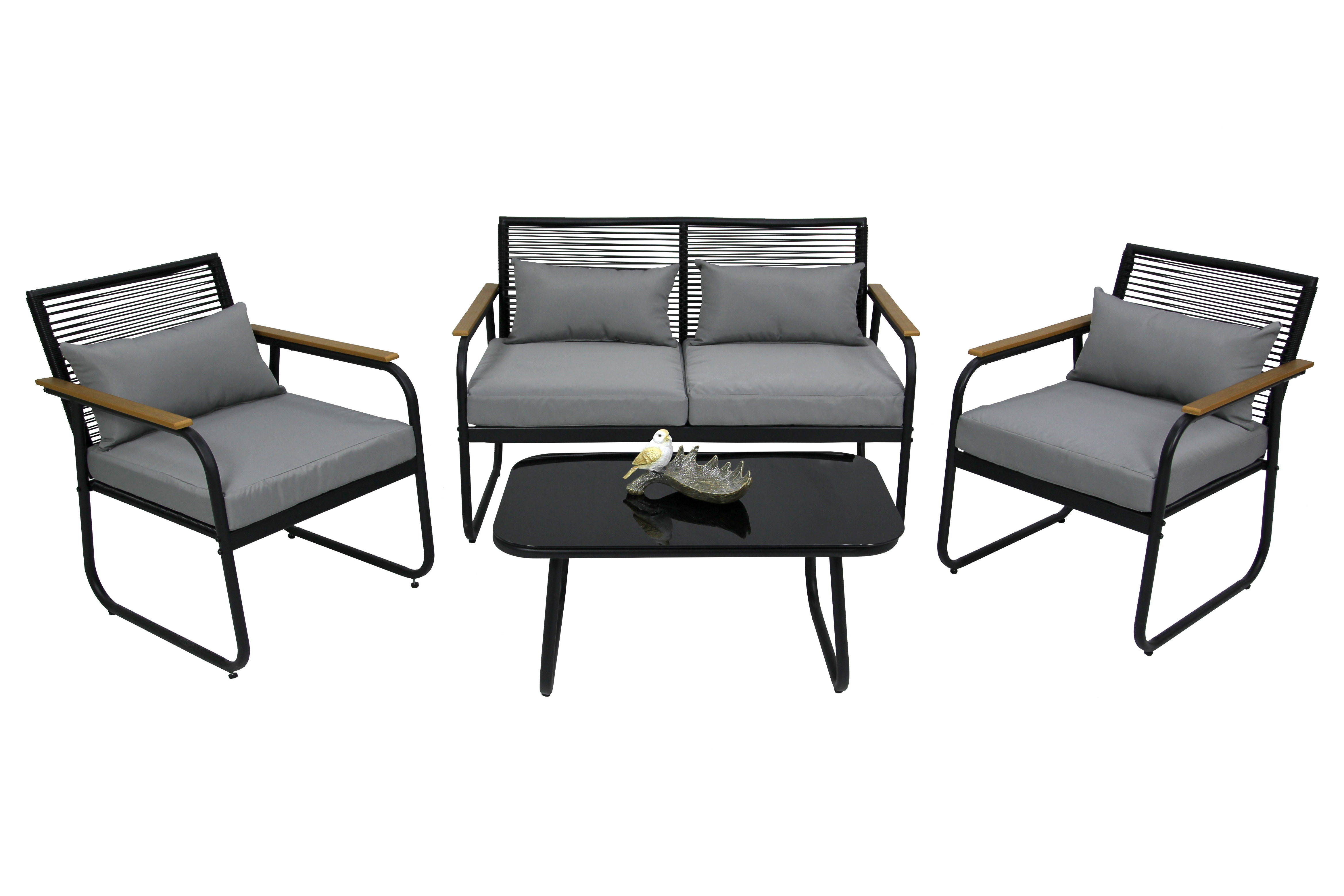 Изображение товара Набор садовой мебели Амелия GARDEN STORY 4 предмета серый/серебристый