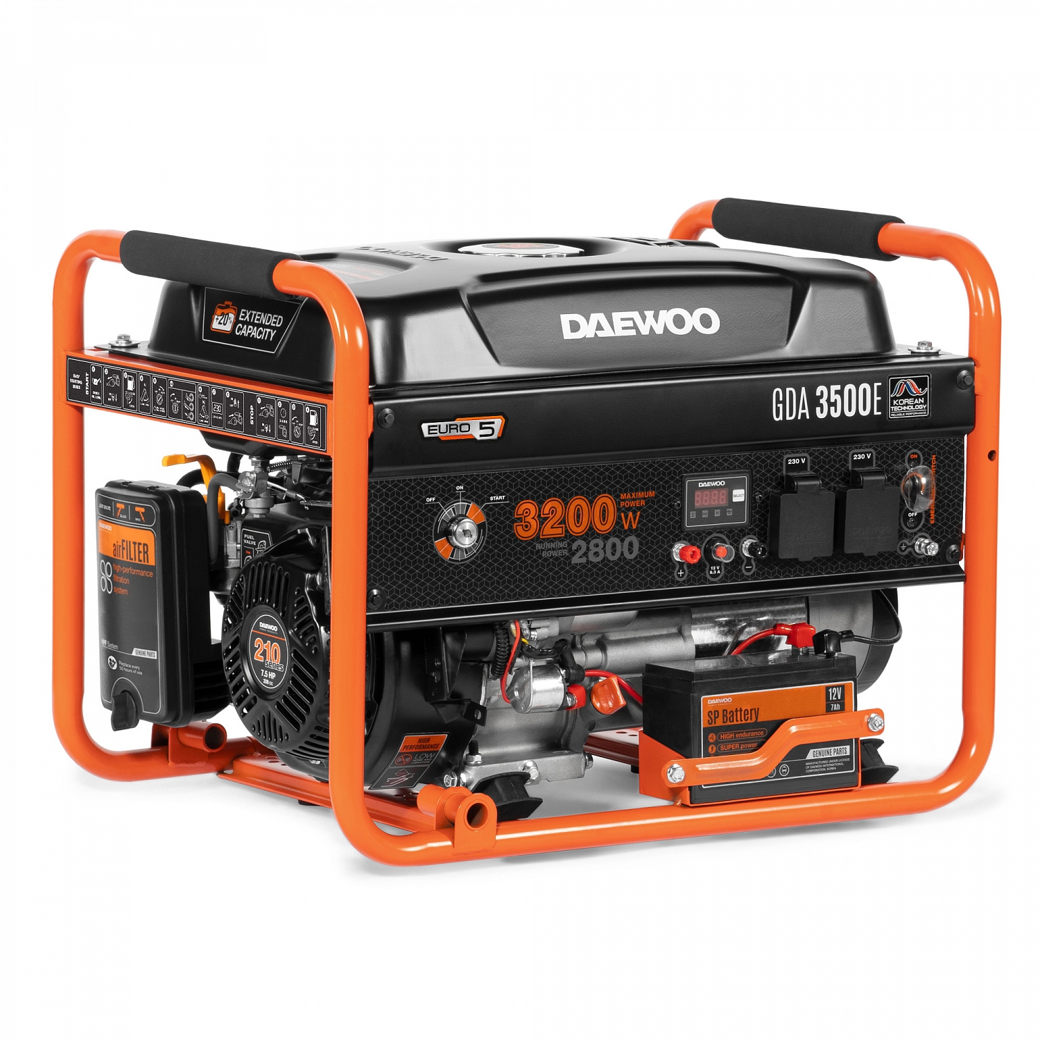 Изображение товара Бензиновый генератор Daewoo GDA 3500E 3.2 кВт для дома и стройки