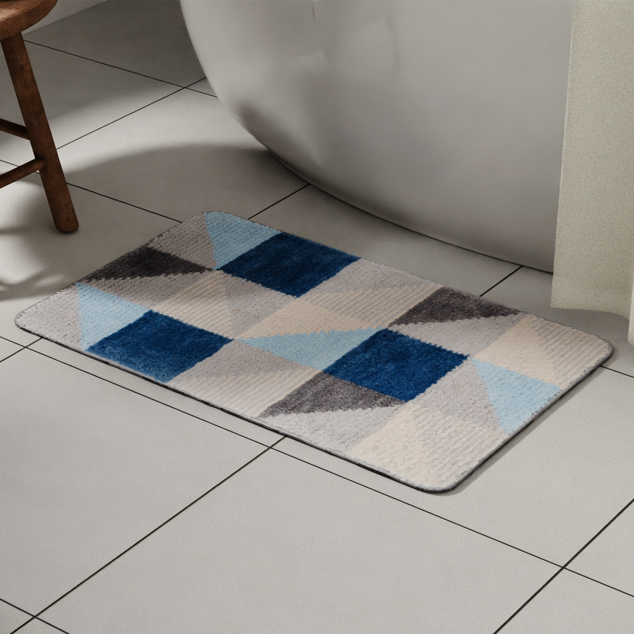 Изображение товара Коврик для ванной Fixsen Visa серо-голубой 50x80 см противоскользящий мягкий