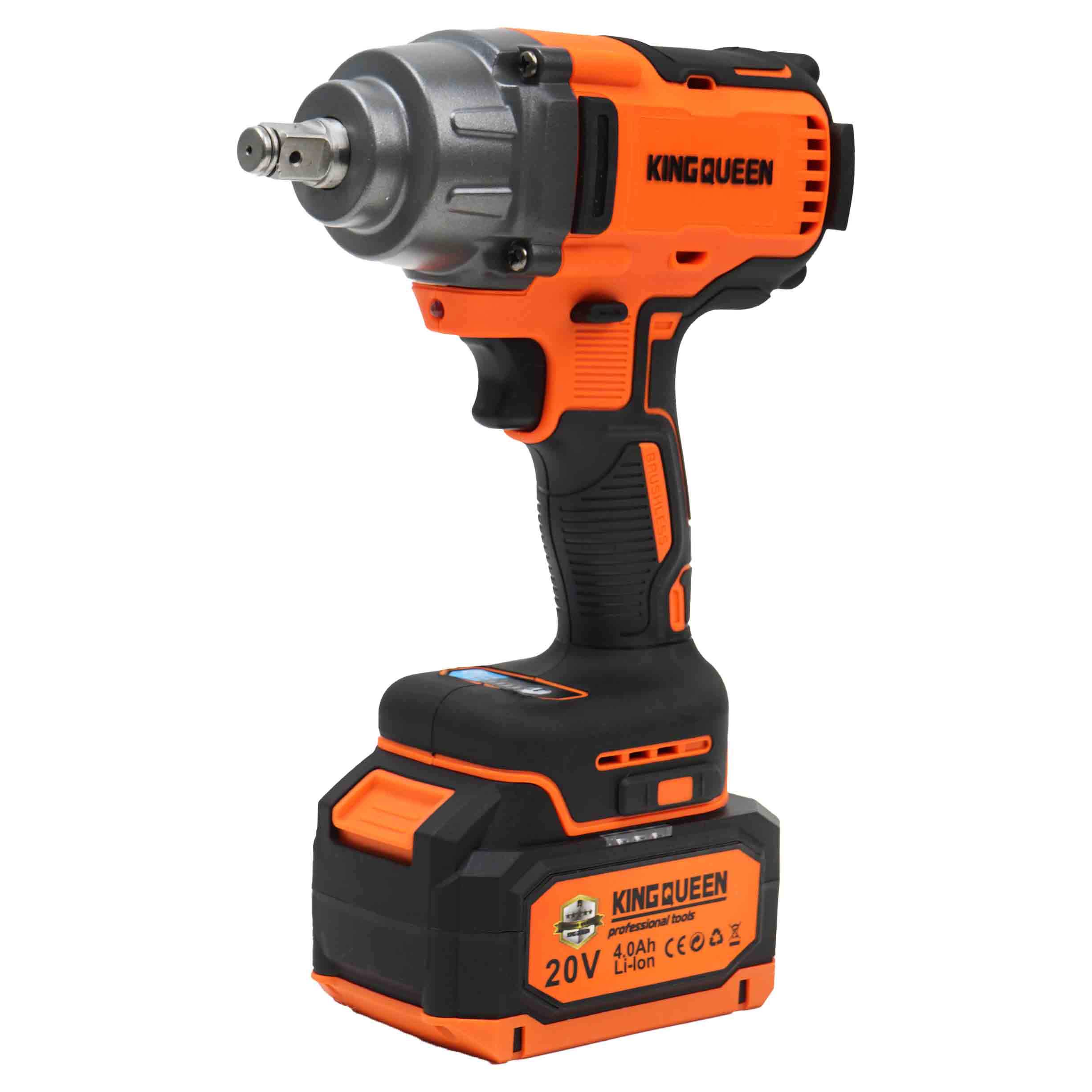 Изображение товара Гайковерт аккумуляторный бесщеточный Kingqueen KQ-287, 18 В Li-Ion 2x4 Ач, 600 Нм