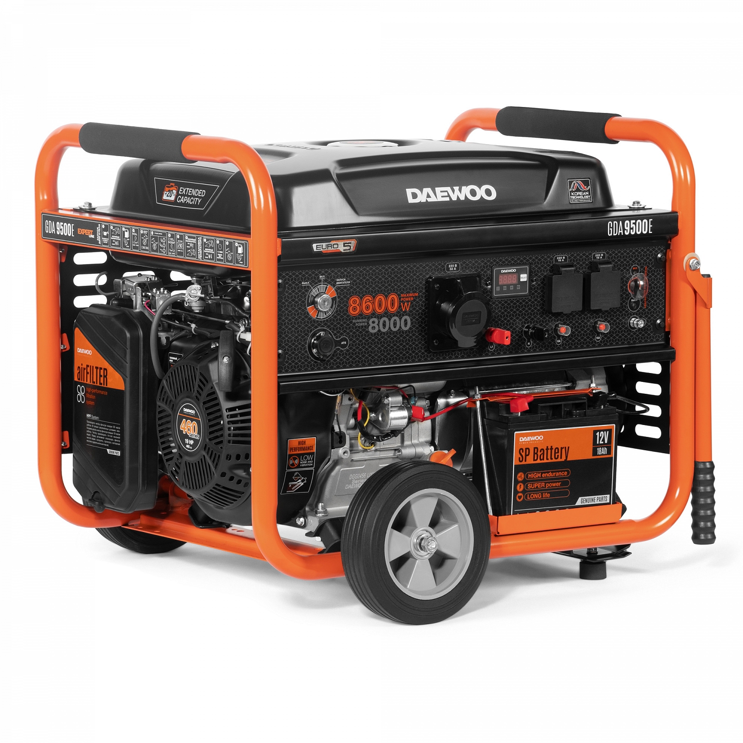 Изображение товара Генератор бензиновый Daewoo GDA 9500E мощностью 8.6 кВт