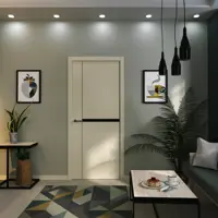 Изображение товара Дверь межкомнатная Dorica Модерн-27 глухая 80x200см hardflex цвет песочный без замка и петель