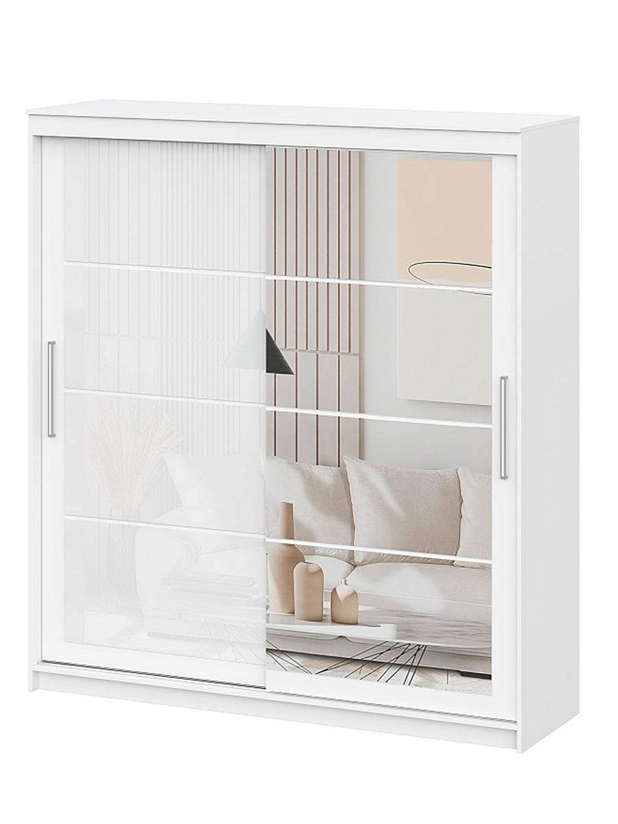 Изображение товара Шкаф-купе Sv-мебель с 2 дверями 220x200x60 см 7 полок ДЛСП цвет белый текстурный