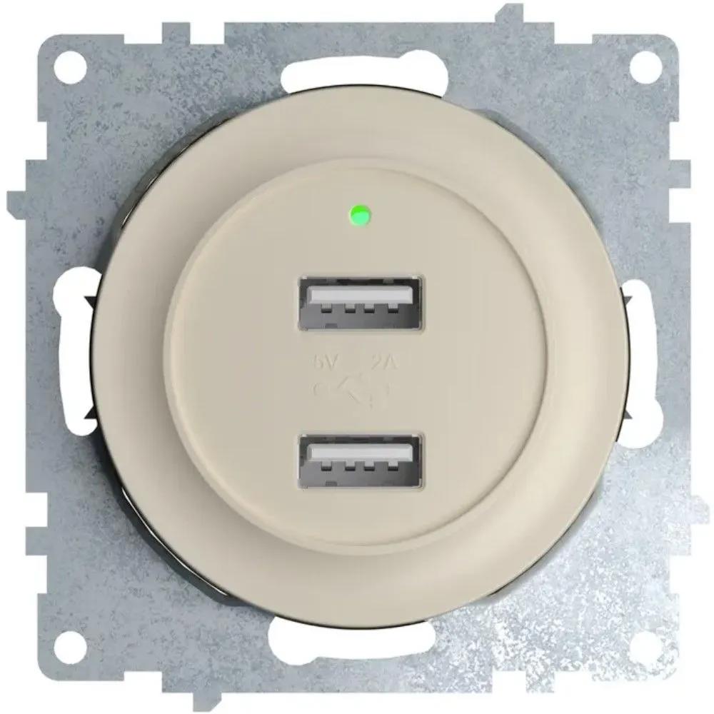 Изображение товара Розетка USB встраиваемая Onekeyelectro Florence 2260090 с заземлением цвет бежевый Изображение товара Розетка USB встраиваемая Onekeyelectro Florence 2260090 с заземлением цвет бежевый