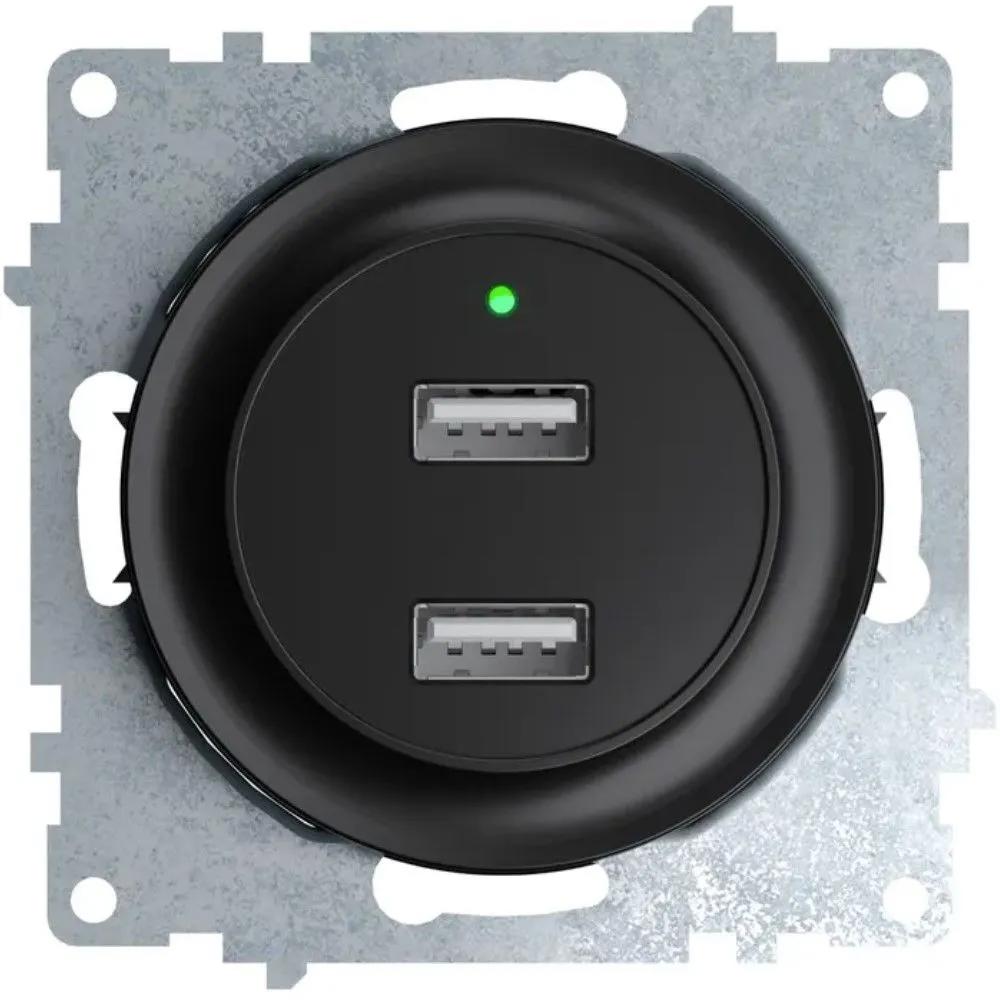 Изображение товара Розетка USB встраиваемая Onekeyelectro Florence 2260092 с заземлением цвет черный Изображение товара Розетка USB встраиваемая Onekeyelectro Florence 2260092 с заземлением цвет черный