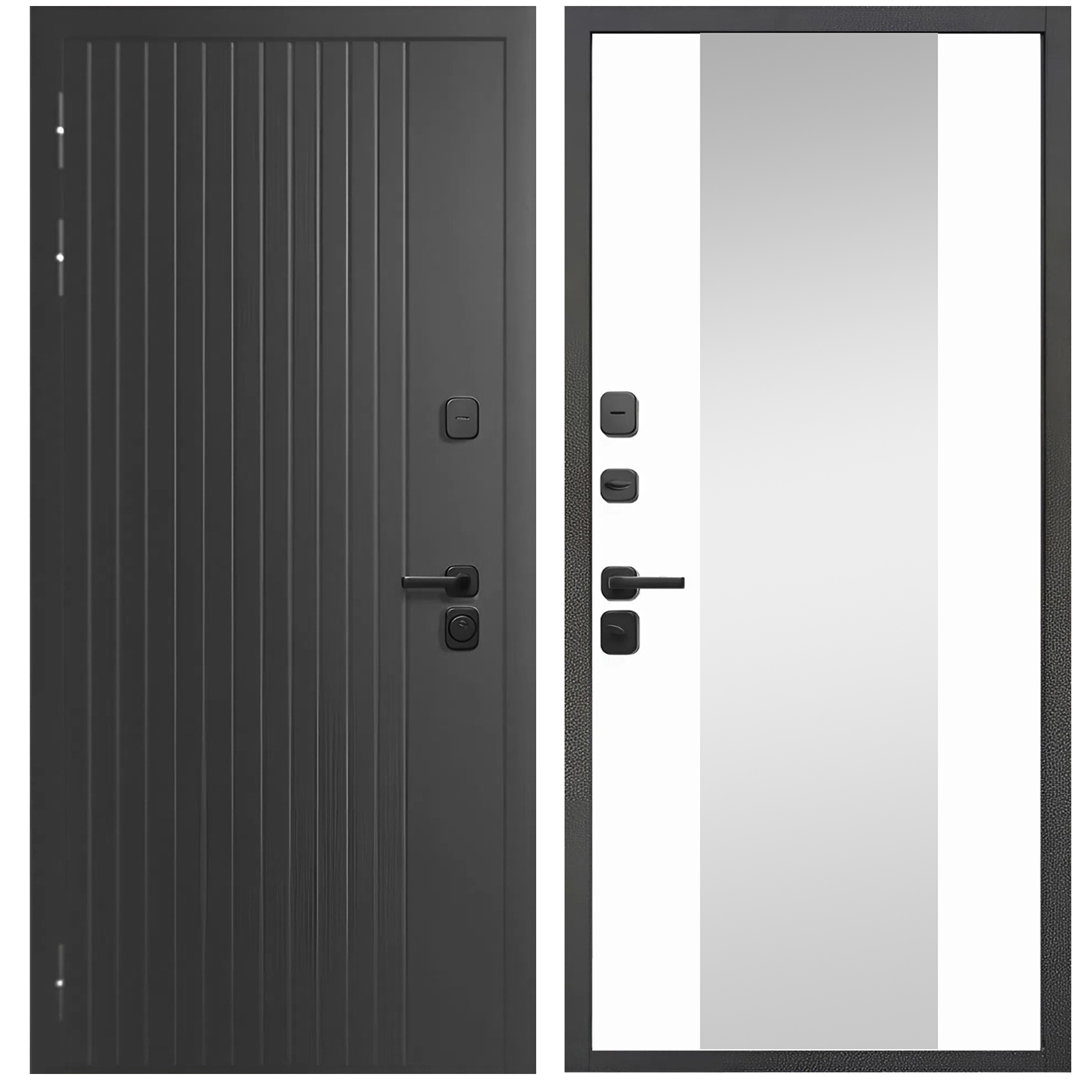 Изображение товара Foreman Ф-15 входная дверь 2050x860 графит/белый матовый с зеркалом