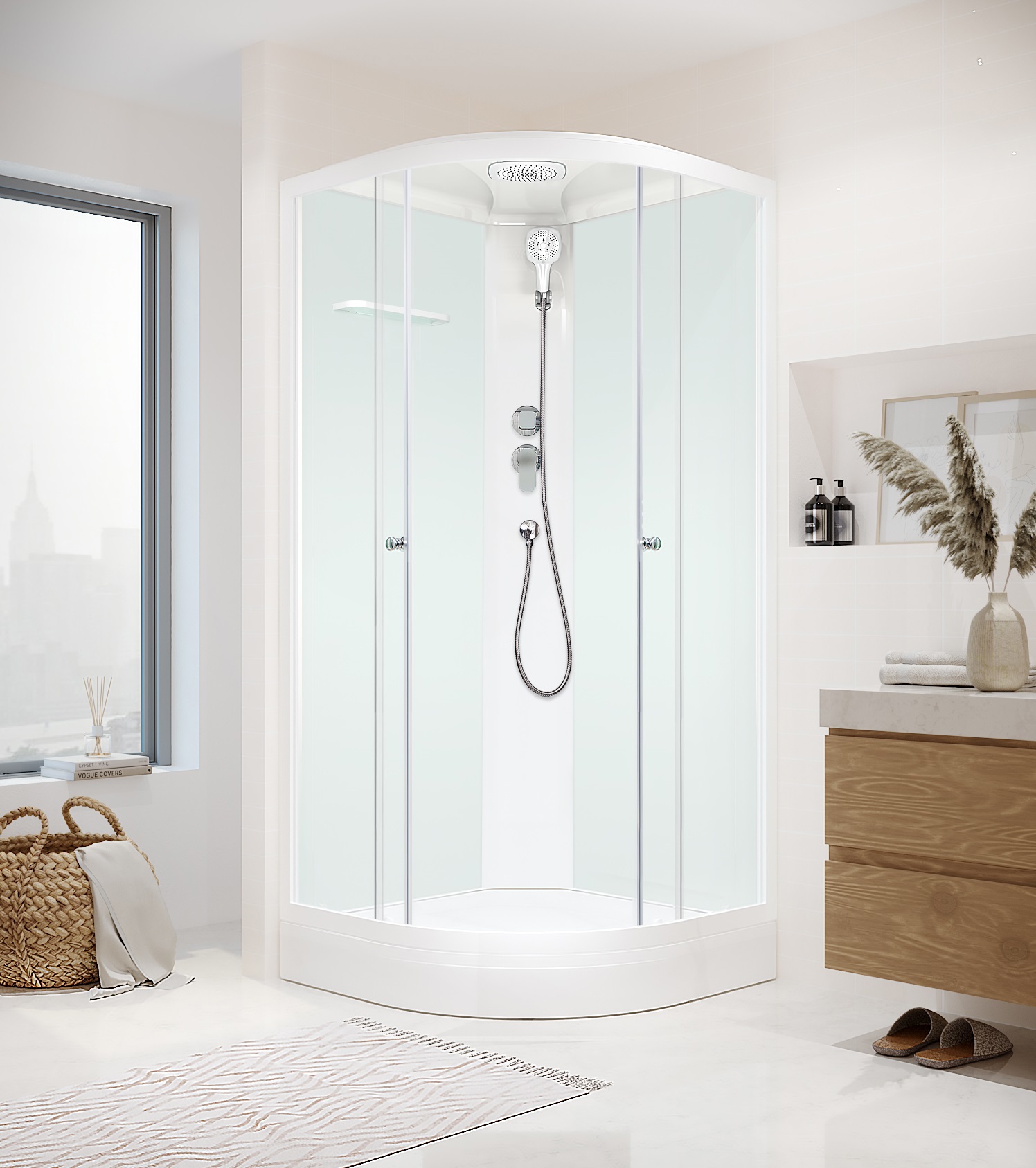 Изображение товара Душевая кабина DOMANI-SPA Delight 90x90 с крышей, белая