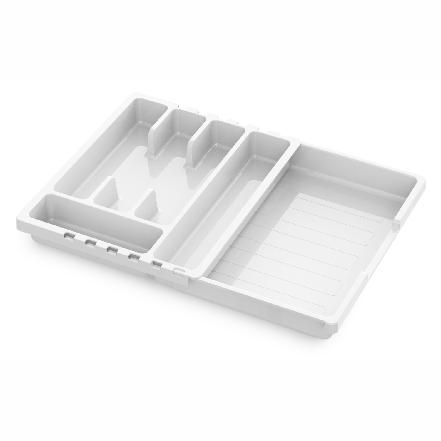 Изображение товара Лоток для столовых приборов Мартика 6 отсеков белый 5.6x30x36 см