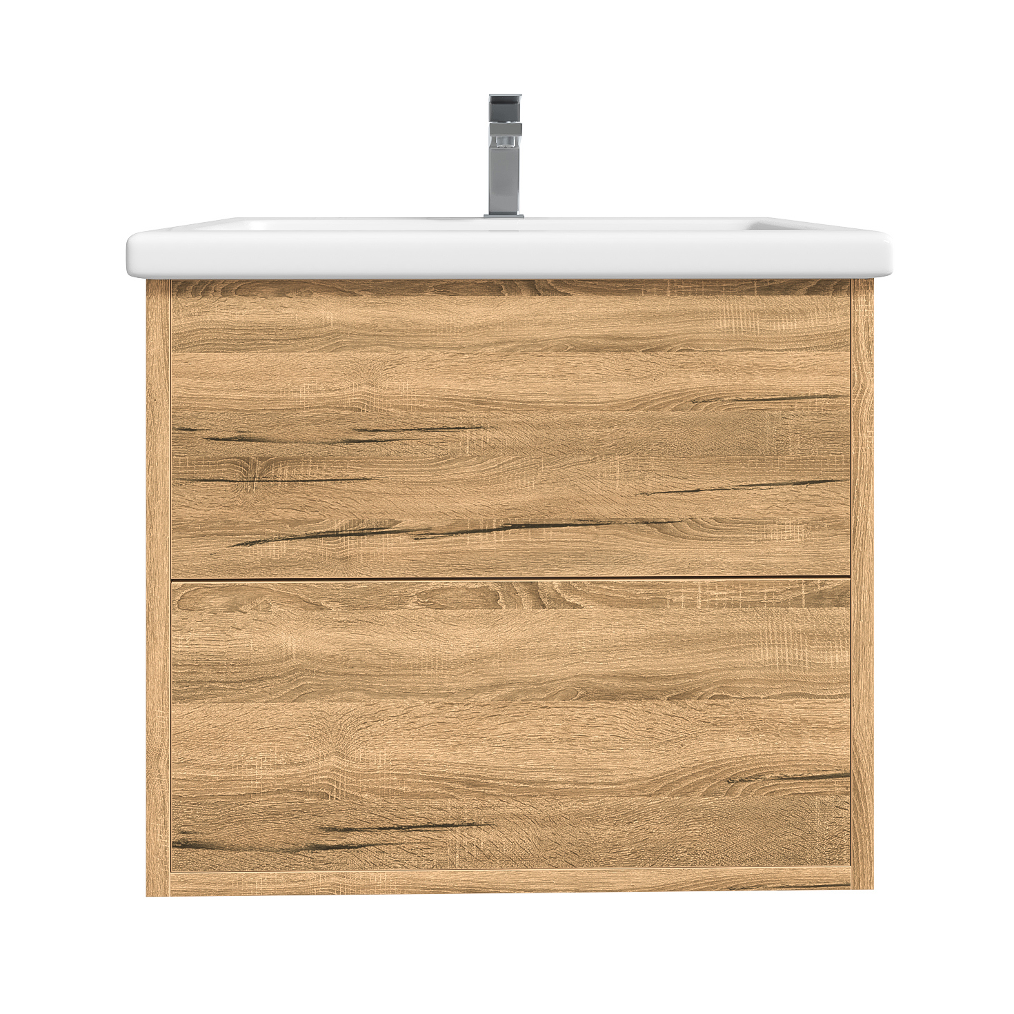 Изображение товара Тумба с раковиной Ruvann Rinni 50 подвесная цвет дуб вотан