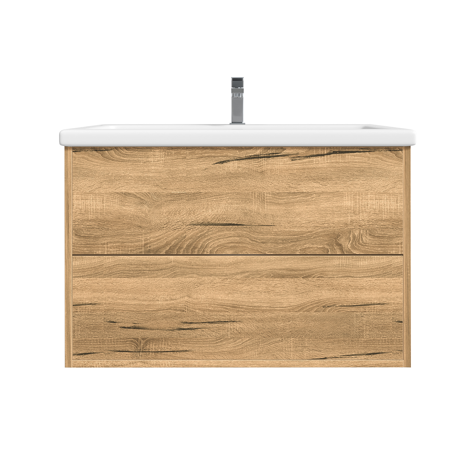 Изображение товара Тумба с раковиной в ванную Ruvann Rinni 80 раковина Como 80 подвесная цвет дуб вотан