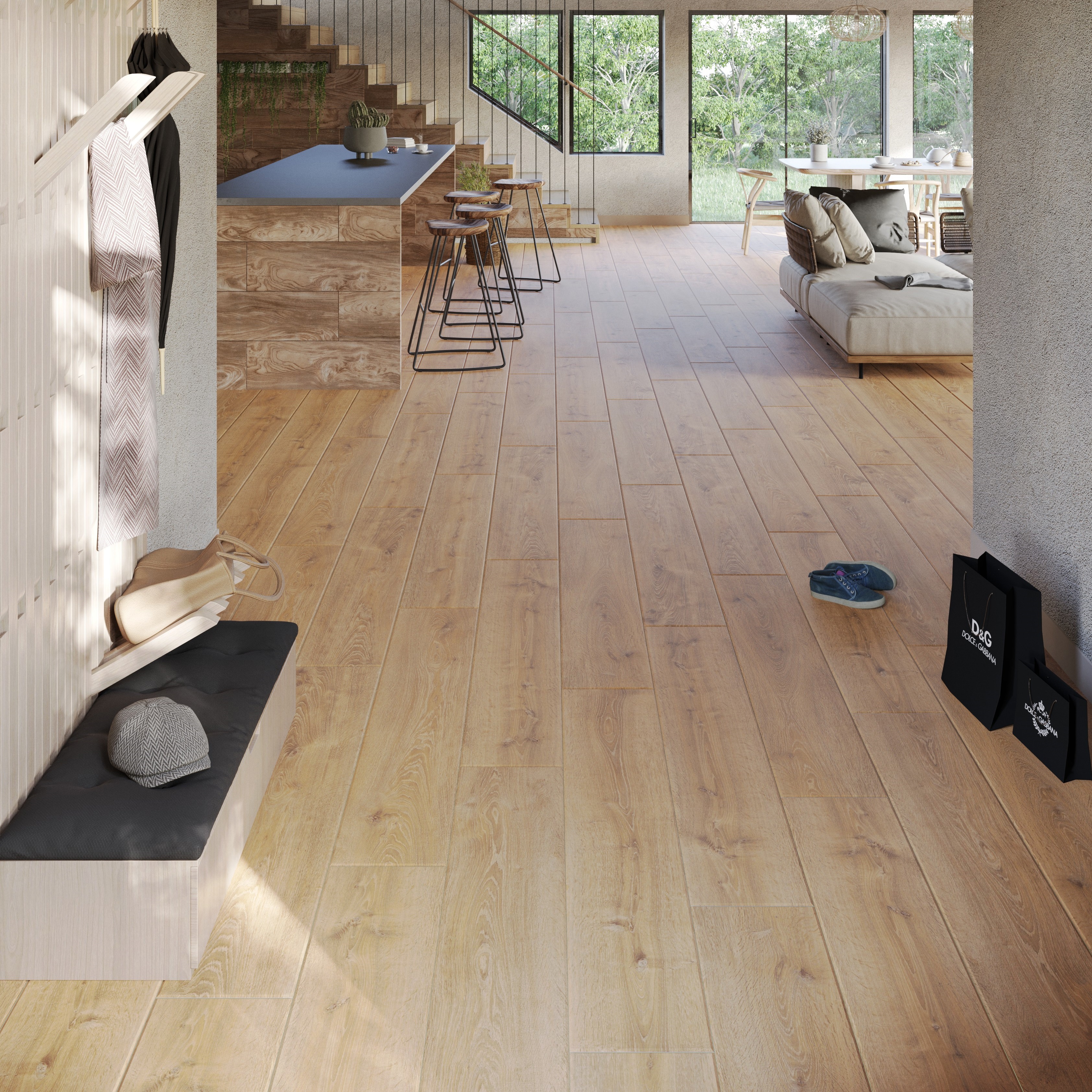 Изображение товара Ламинат Дуб Дейтона 33 класс толщина 8 мм с фаской 2.54 м² Россия