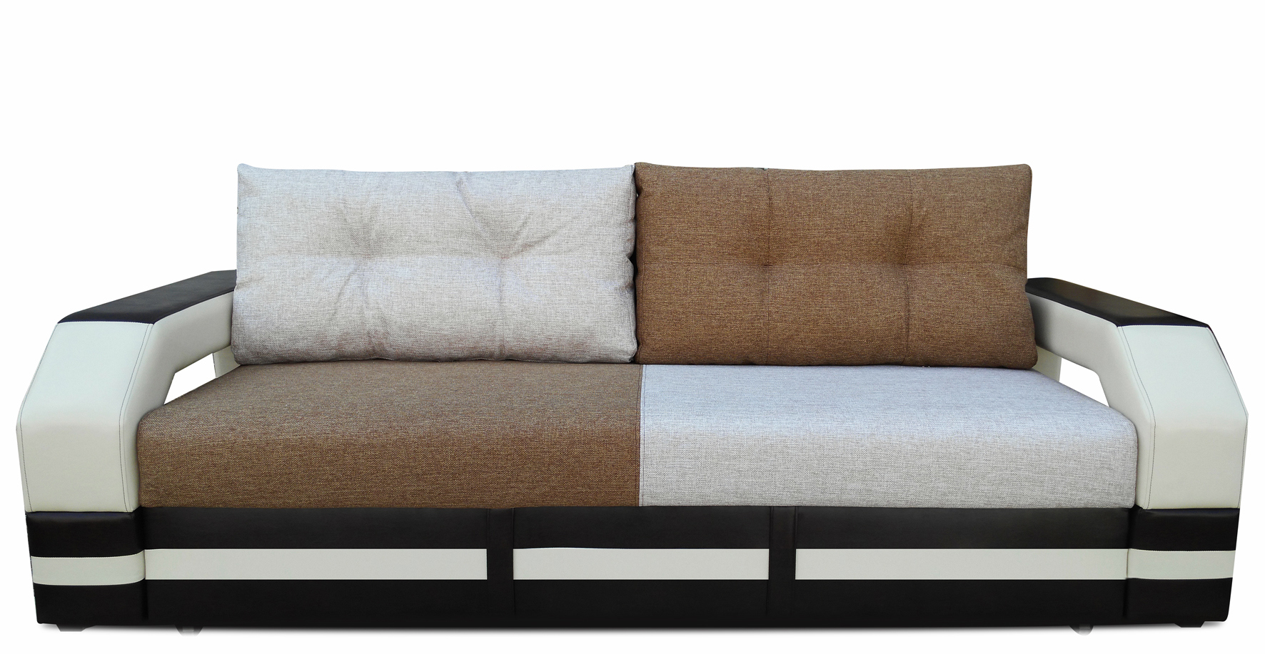 Изображение товара Диван раскладной Meblines Манчестер с подсветкой 240x90x119 см рогожка/экокожа