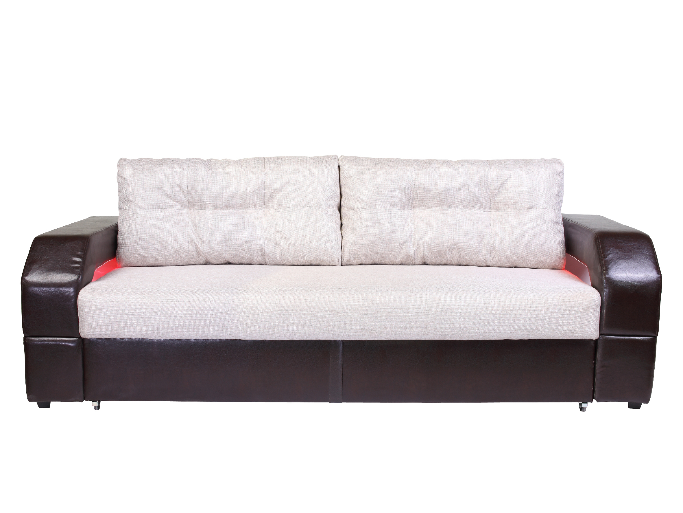 Изображение товара Диван раскладной Meblines Манчестер с подсветкой 240x90x119 см кжехожа бежевый