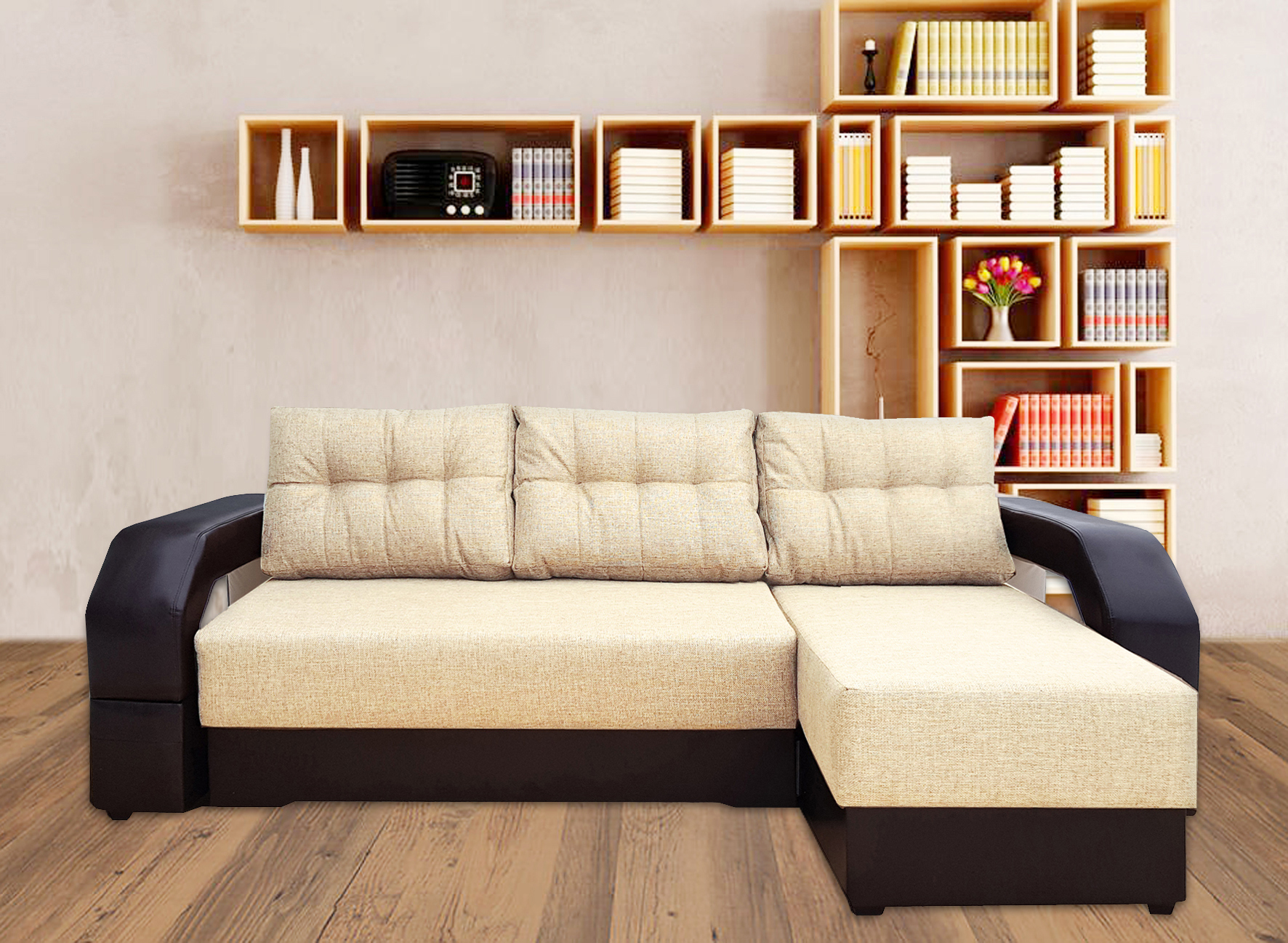 Изображение товара Диван раскладной Meblines Манчестер угловой с подсветкой 250x85x157 см