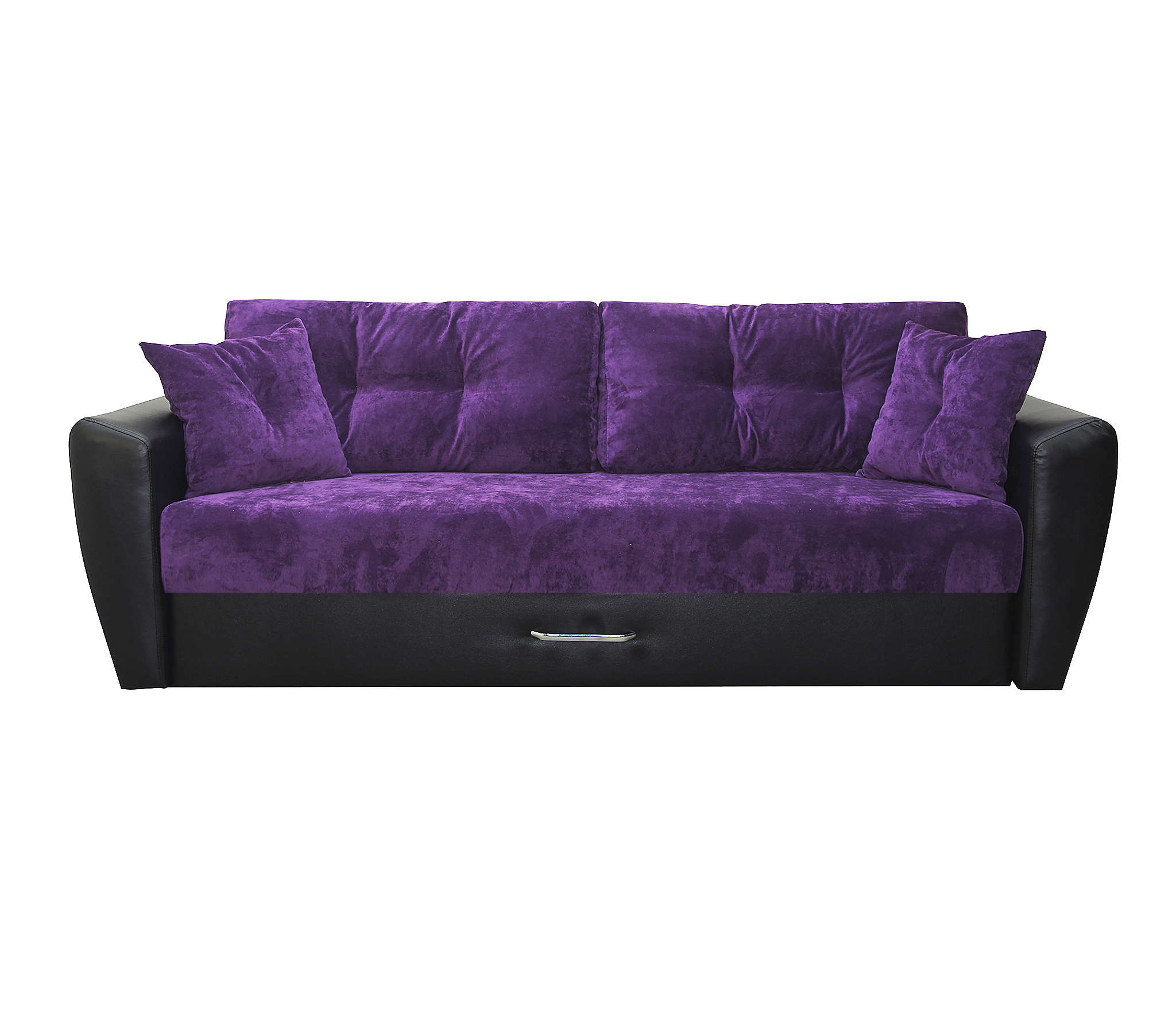 Изображение товара Диван раскладной Meblines Амстердам люкс 11 235x100x110 см велюр цвет фиолетовый/черный