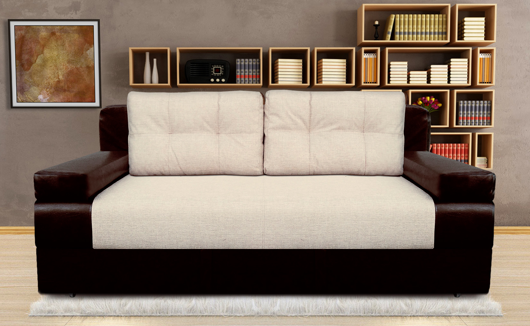 Изображение товара Диван раскладной Meblines Амстердам Мини бежевый с ящиком