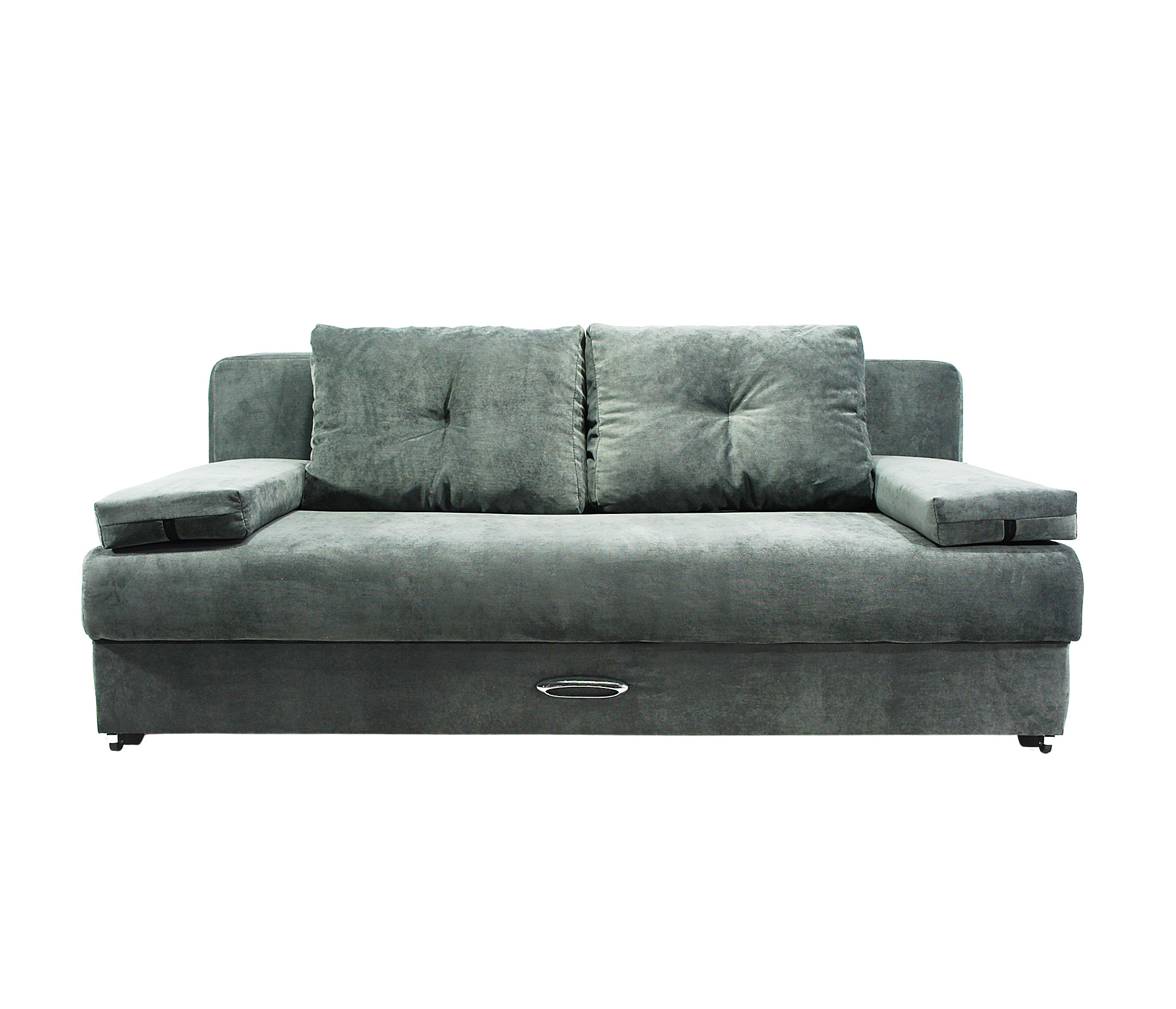 Изображение товара Диван раскладной Meblines Амстердам Мини велюр серый 195x85x105 см