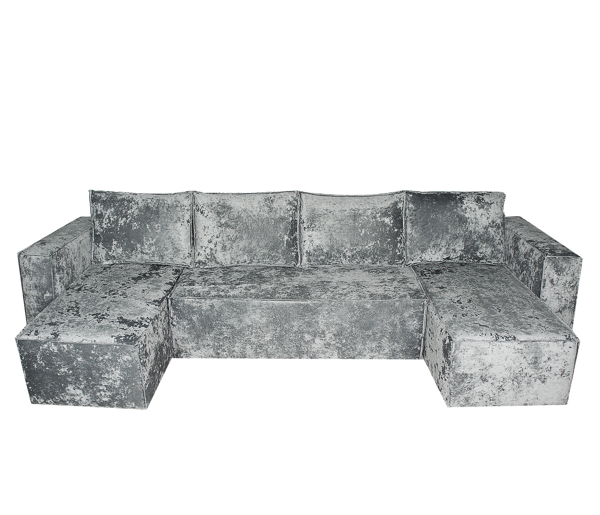 Изображение товара Диван раскладной Лофт Meblines 313x94x145 см велюр серый