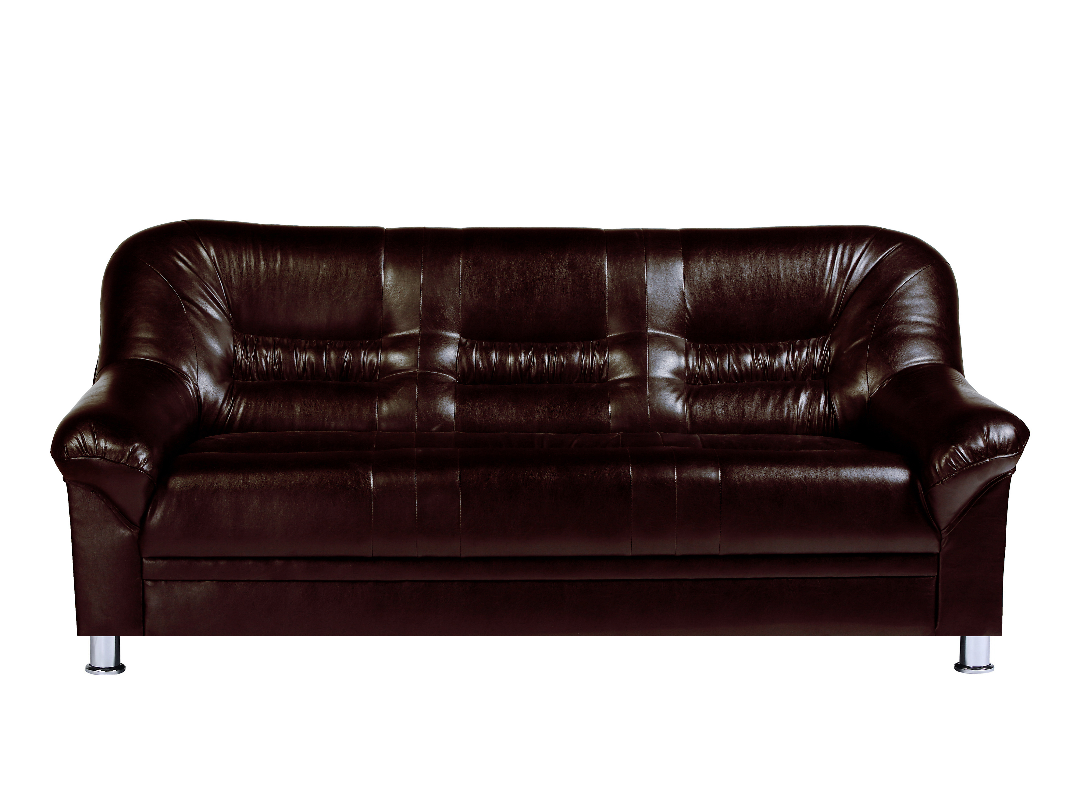 Изображение товара Диван Карелия 190x90x85 см из эко-кожи коричневого цвета