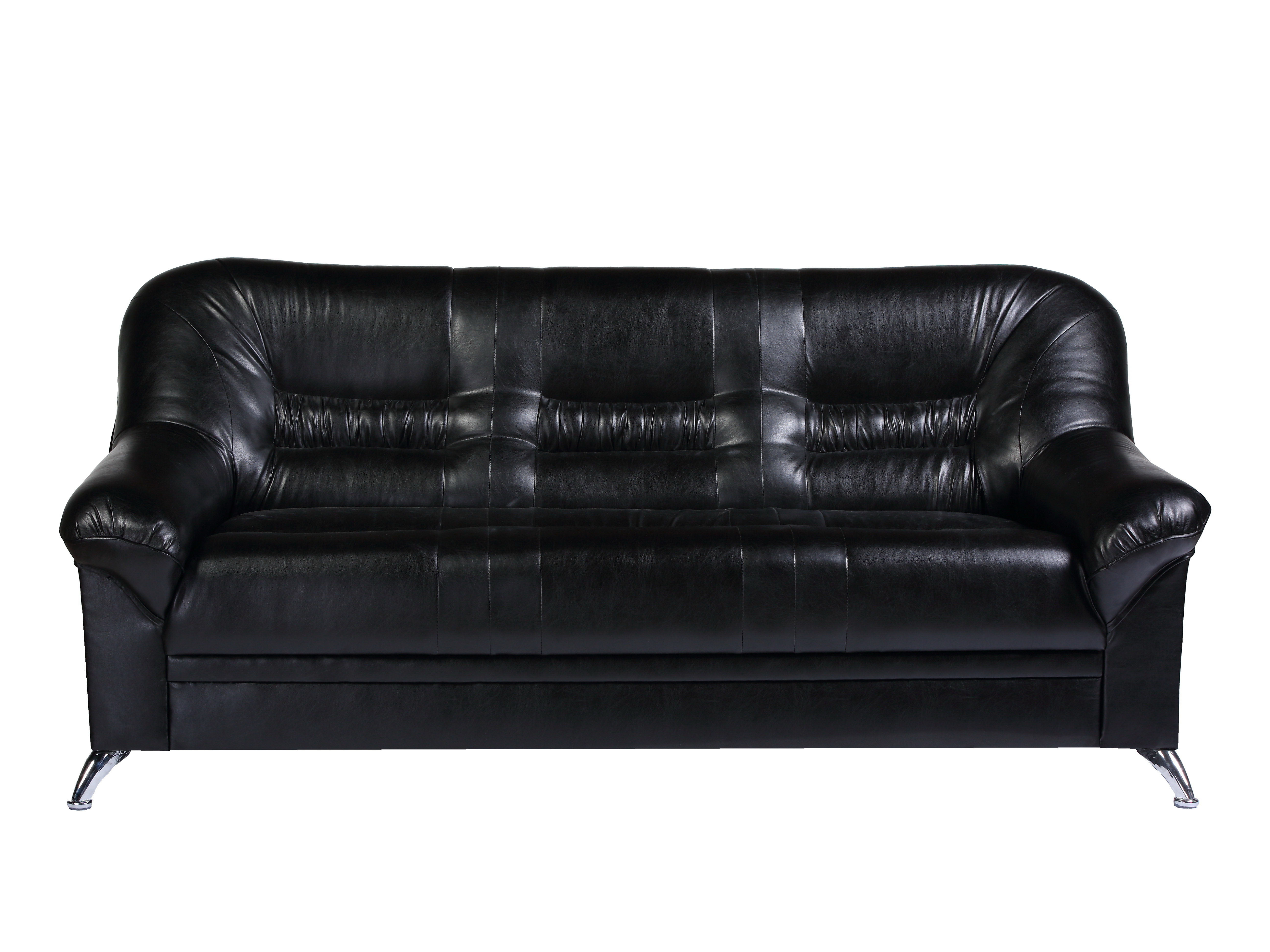 Изображение товара Диван прямой Meblines Карелия 190x90x85 см эко-кожа цвет черный