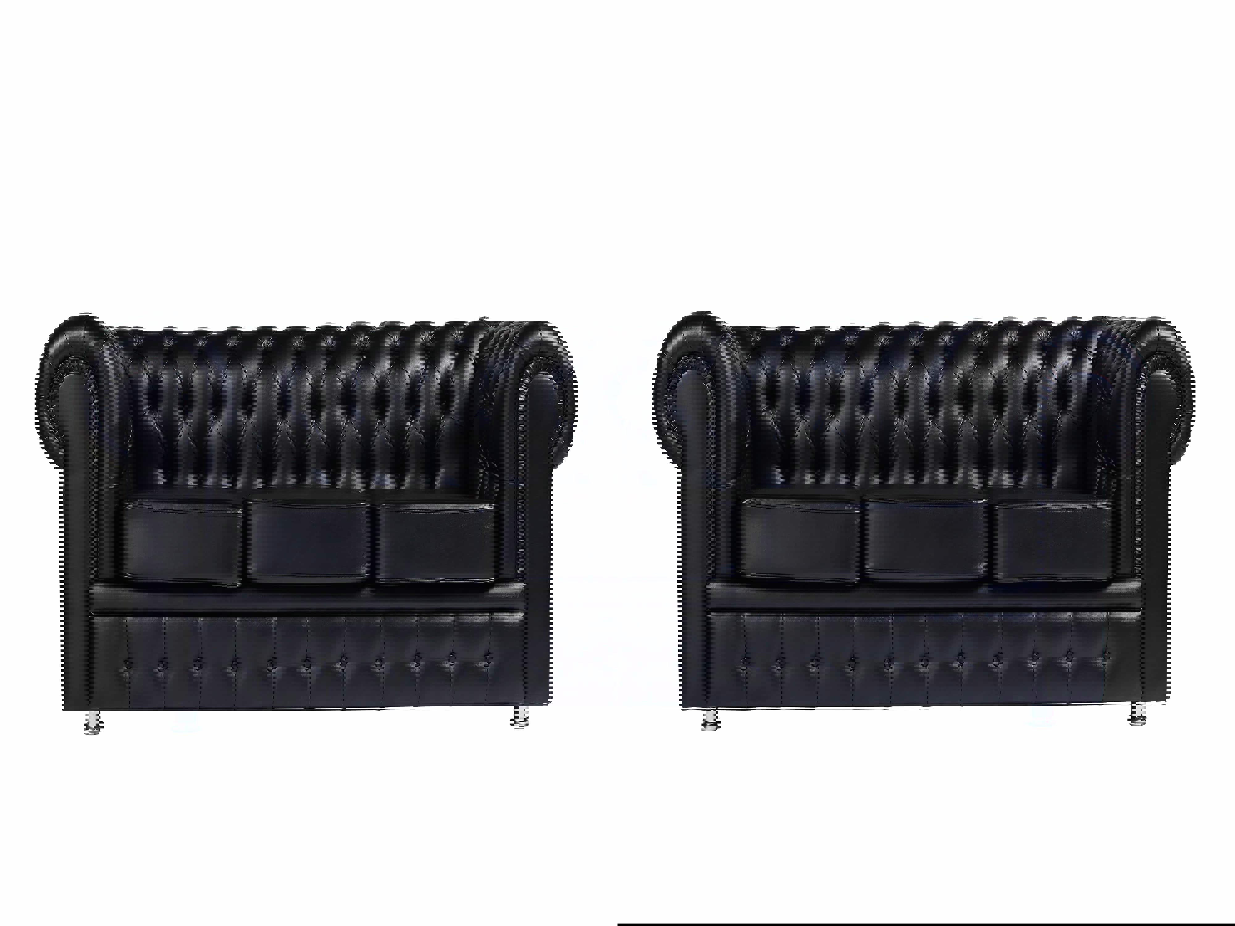 Изображение товара Диван прямой Meblines Честер 195x85x85 см эко-кожа цвет черный