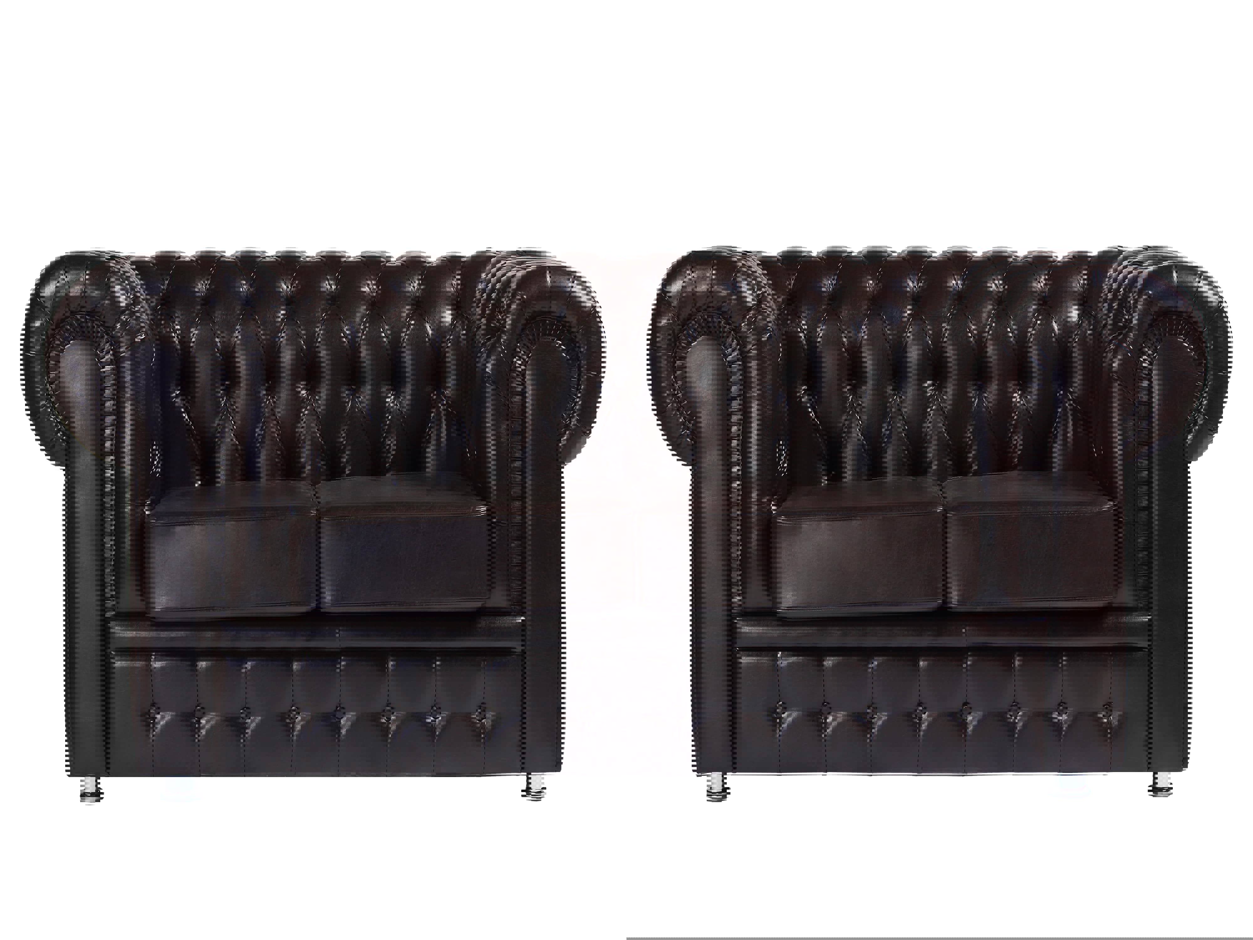 Изображение товара Диван прямой Meblines Честер 165x85x85 см эко-кожа коричневый